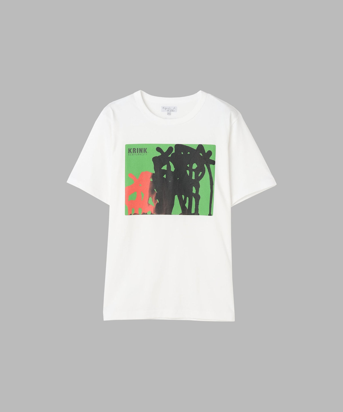 FEMME ウィメンズ agnes b. × KRINK × PARCO × 台南市美術館 プリント コットン 半袖 アーティスト Tシャツ ホワイト