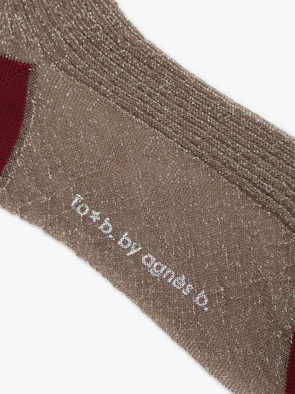 To b. by agnès b. バイカラー グリッター ソックス ベージュ