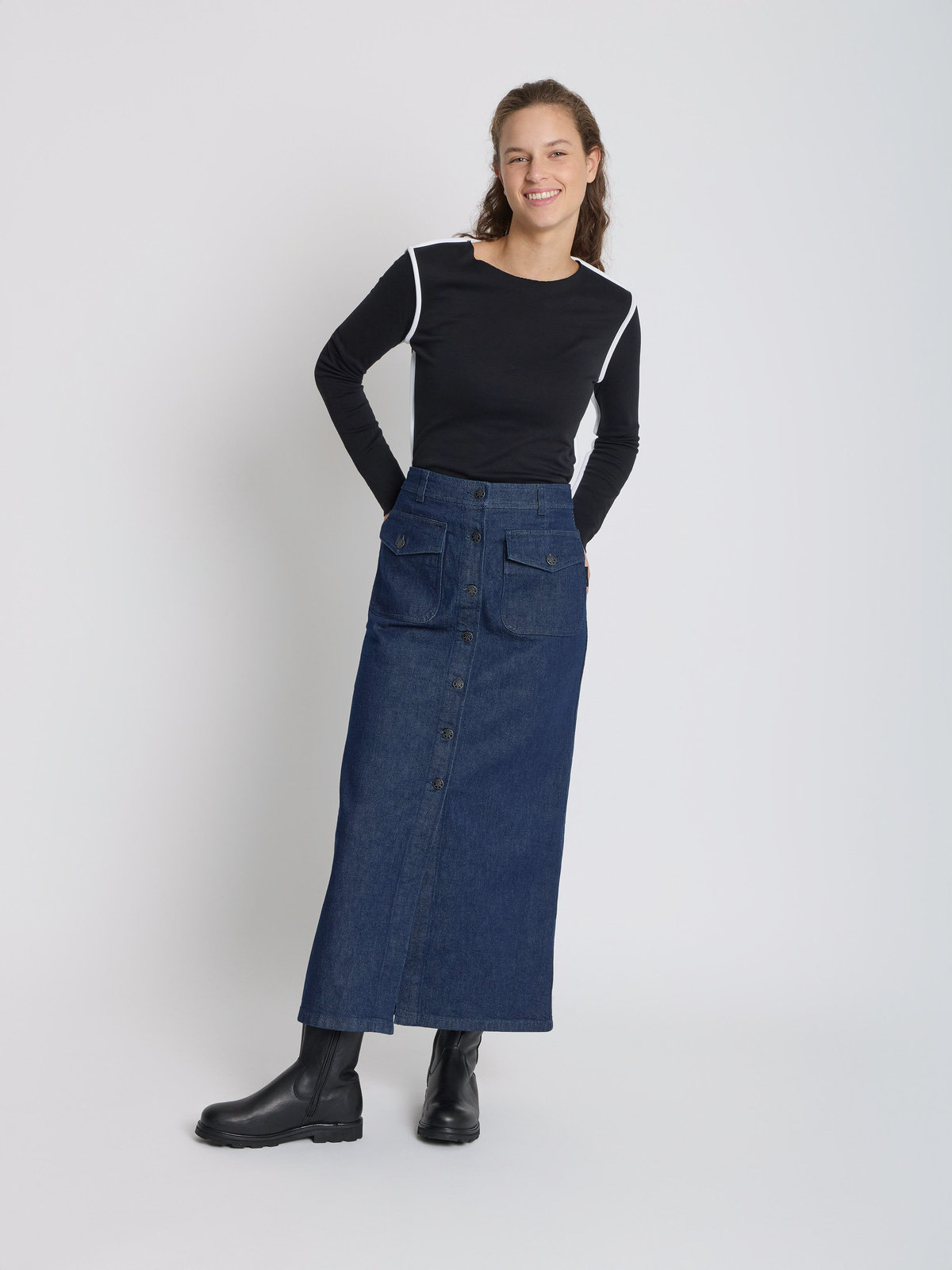 FEMME ウィメンズ デニム スカート ”Traction” ネイビー