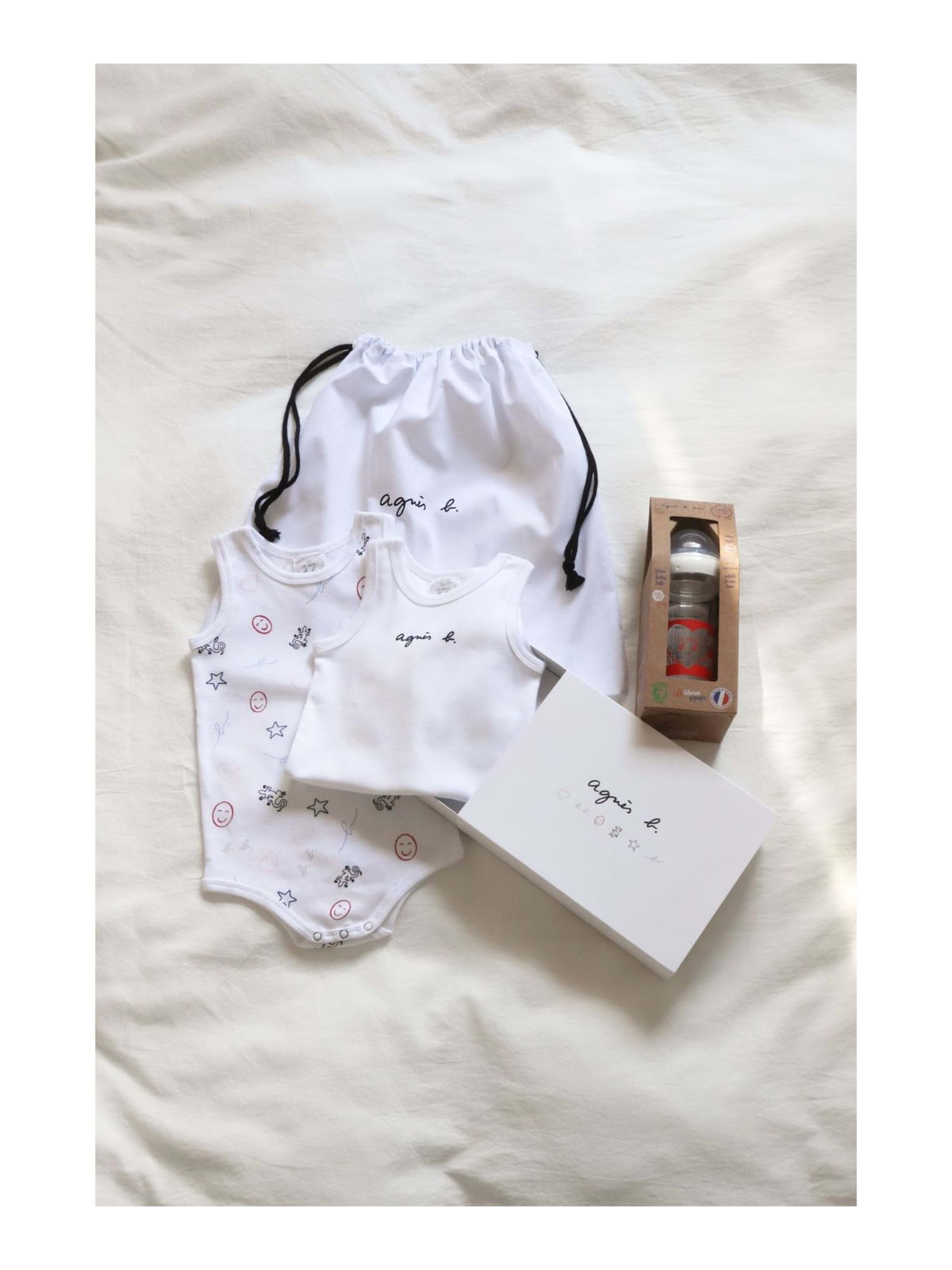 ENFANT ベビー WEB限定 ベビーギフトセット ノースリーブボディ・哺乳瓶 2点セット ホワイト