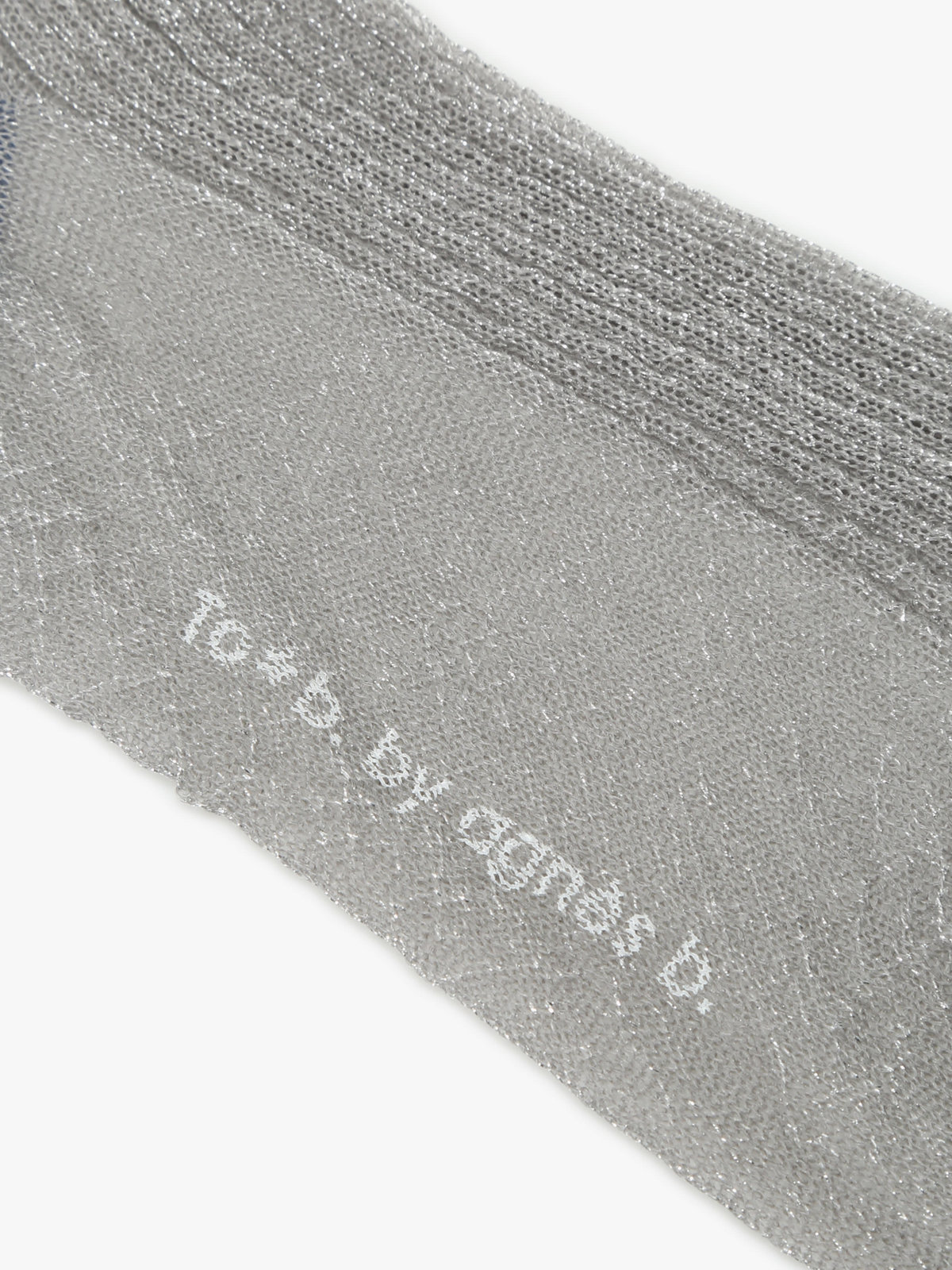 To b. by agnès b. バイカラー グリッター ソックス シルバー