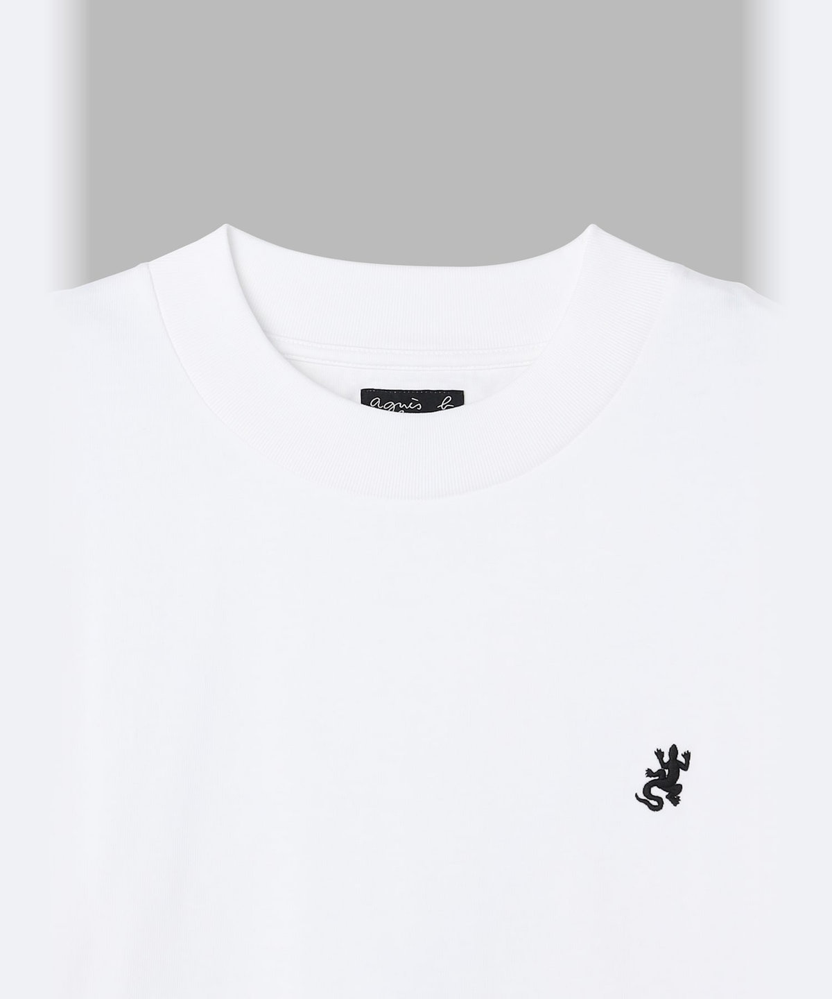 HOMME メンズ メンズ 刺繍 コットン 半袖 Tシャツ "Lezard" ホワイト