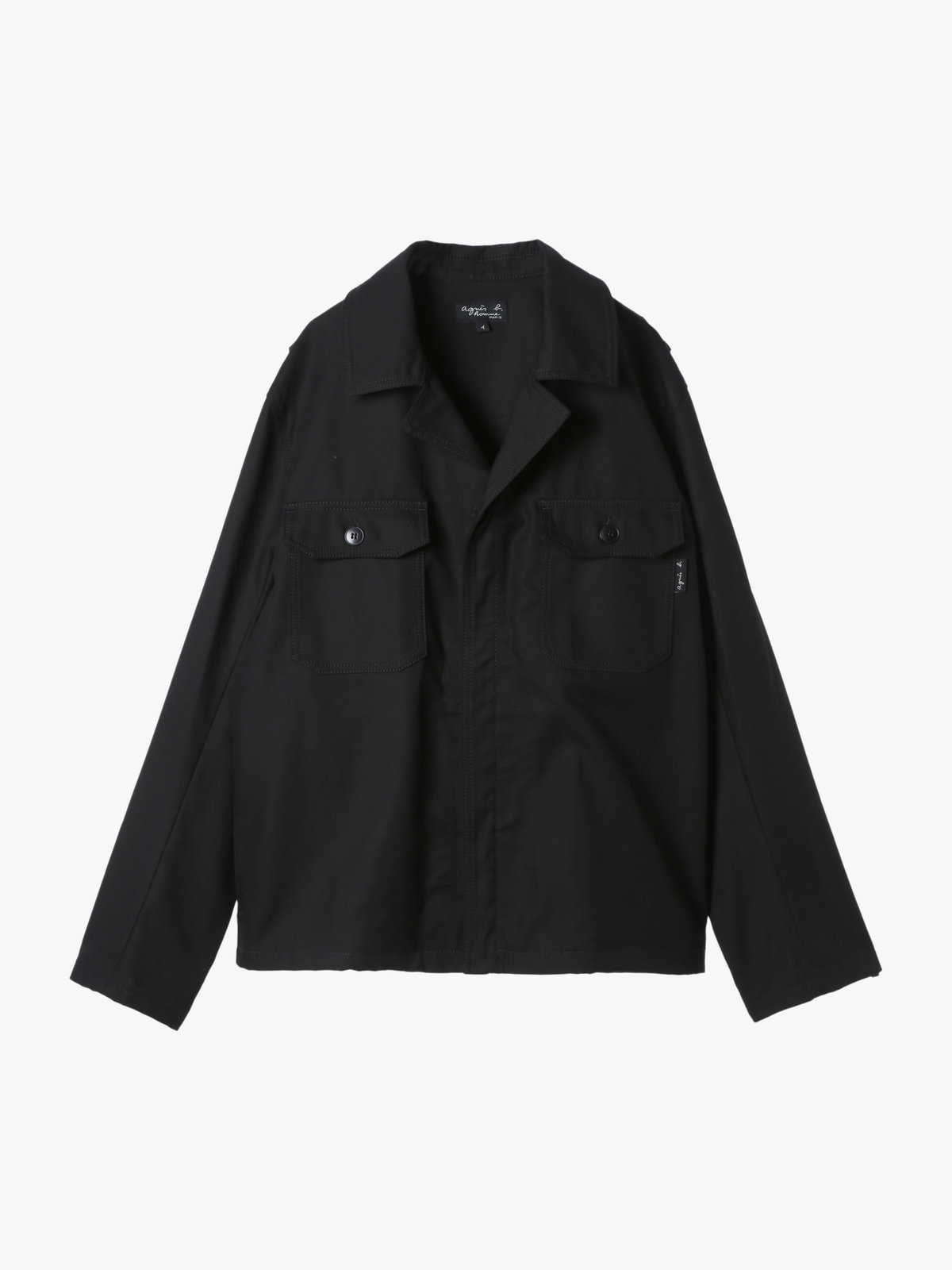 HOMME メンズ メンズ コットン オーバーシャツ ブラック