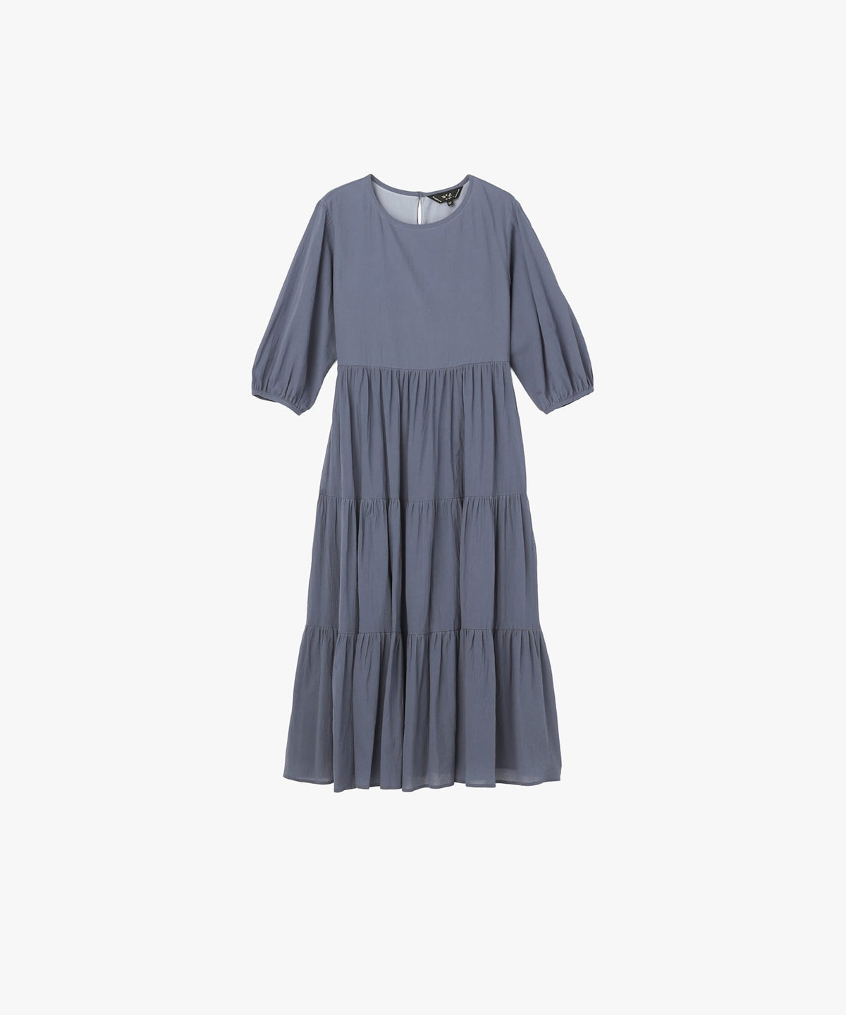 To b. by agnès b. コットン シフォン ティアード ワンピース ブルー
