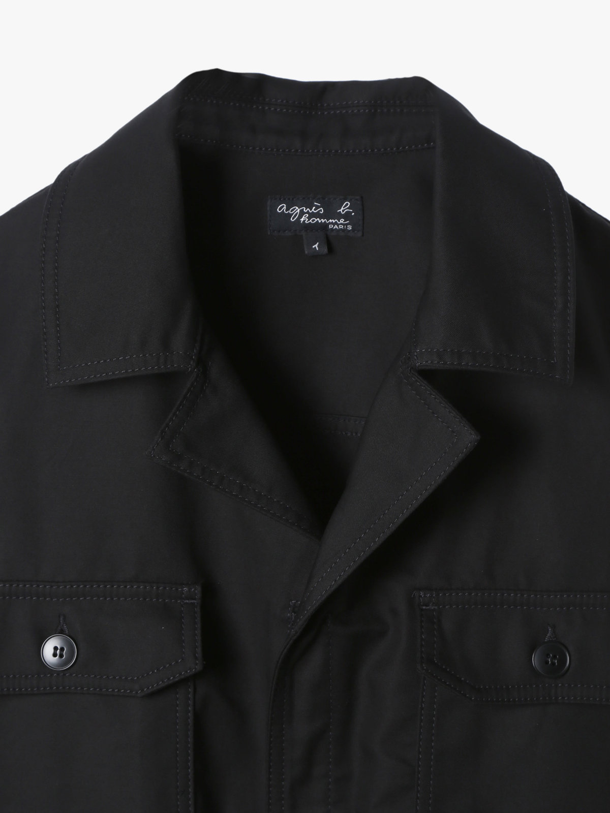 HOMME メンズ メンズ コットン オーバーシャツ ブラック