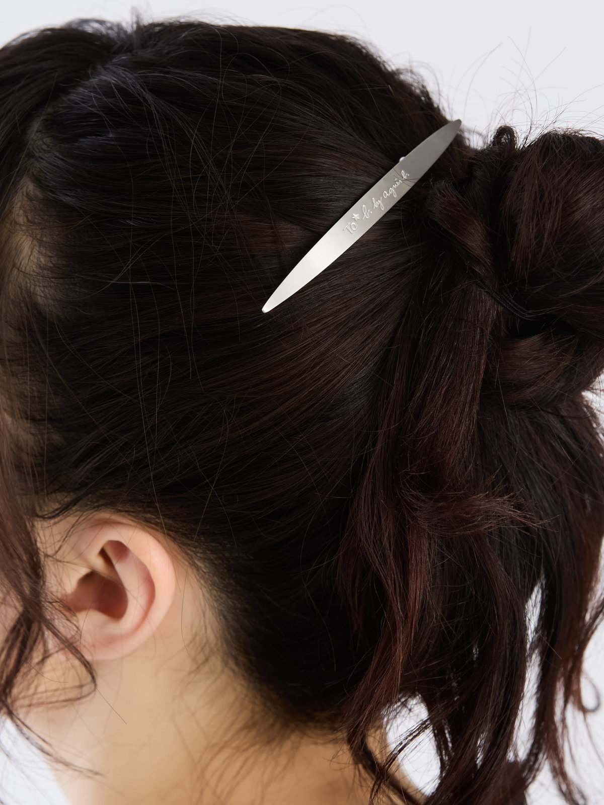 To b. by agnès b. 【Outlet】ロゴ バレッタ シルバー