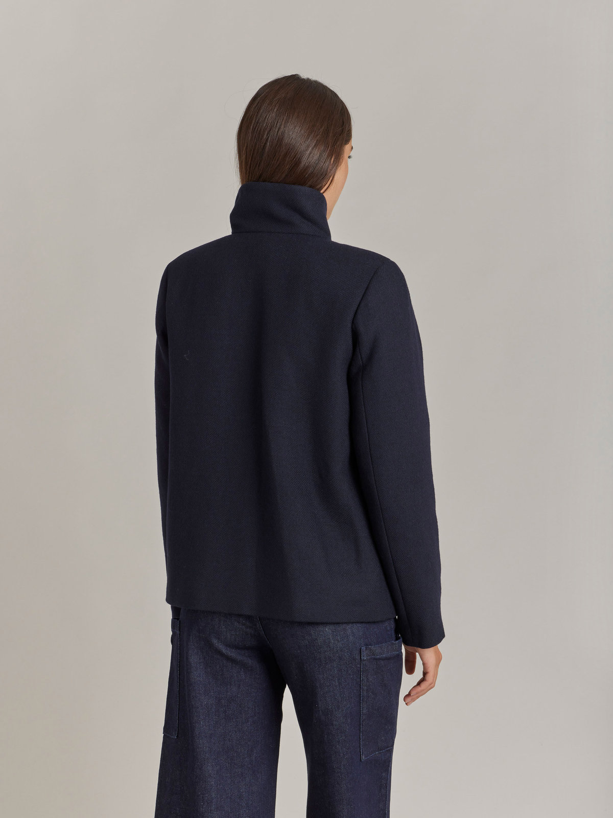 FEMME ウィメンズ 【Outlet】ウール スタンドカラージャケット "Olympe" ブルー系その他