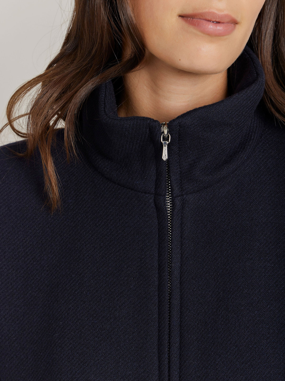 FEMME ウィメンズ 【Outlet】ウール スタンドカラージャケット "Olympe" ブルー系その他