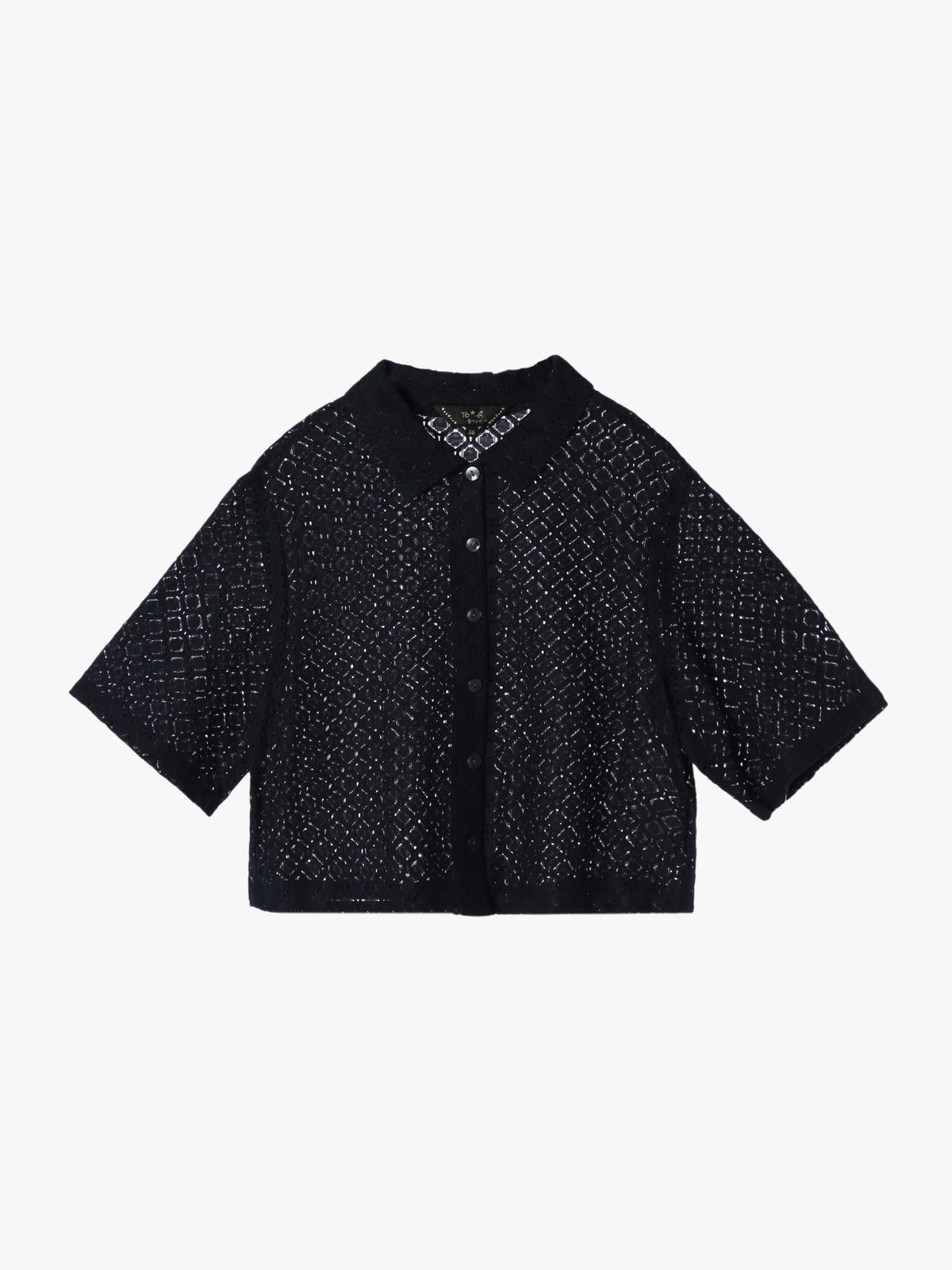 To b. by agnès b. 【Outlet】オプティカルレースシャツ ネイビー