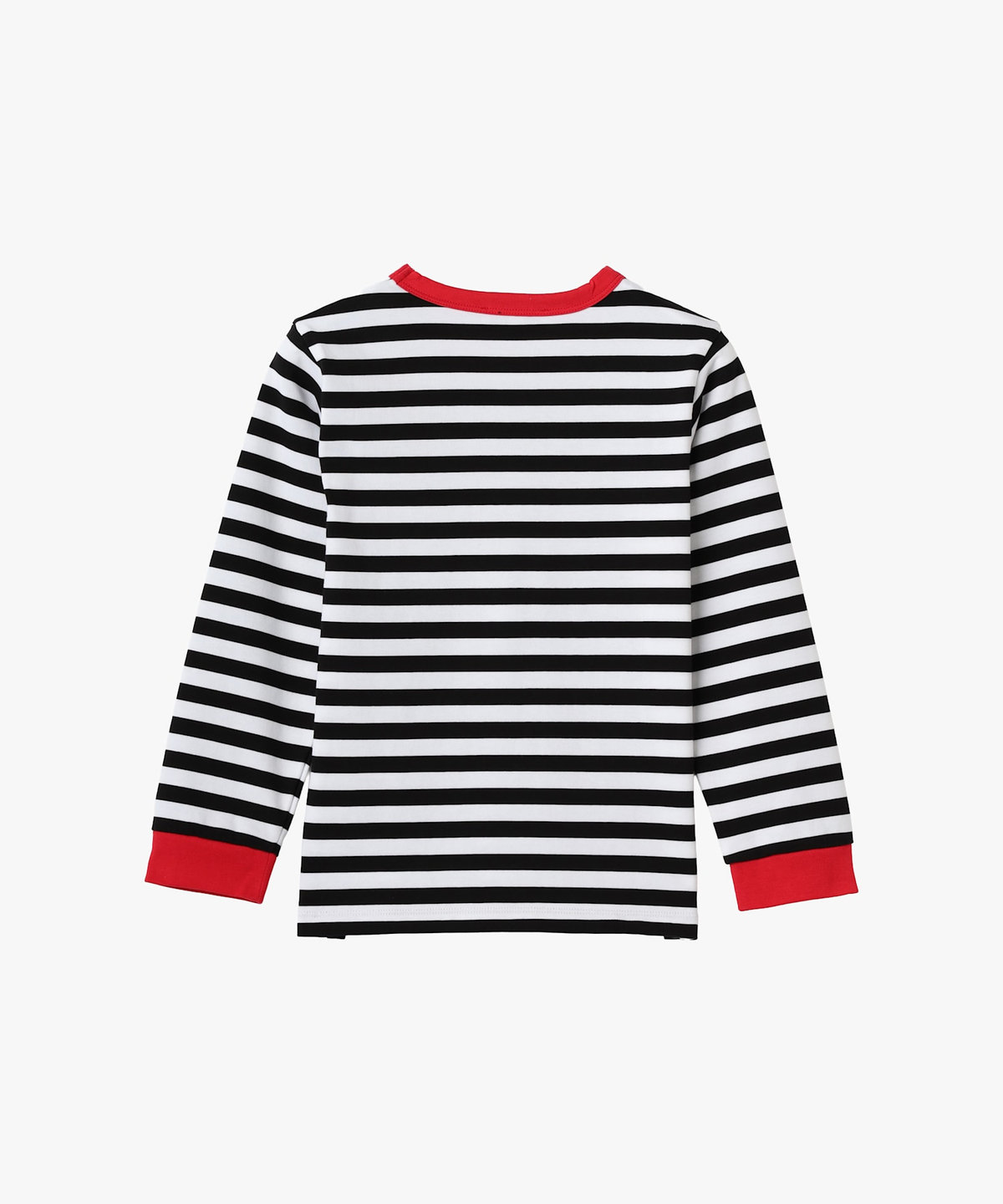 ENFANT ユニセックス キッズ ボーダー コットン 長袖 Tシャツ ホワイト×ブラック