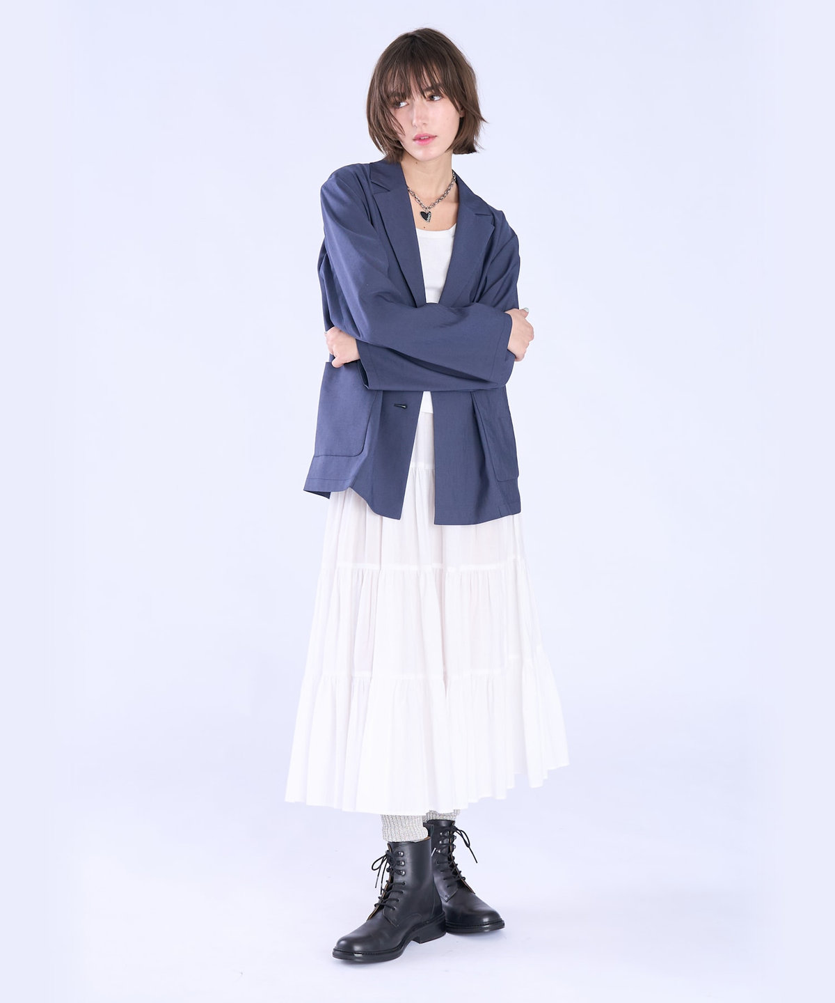 To b. by agnès b. ダブルテーラード ジャケット ネイビー