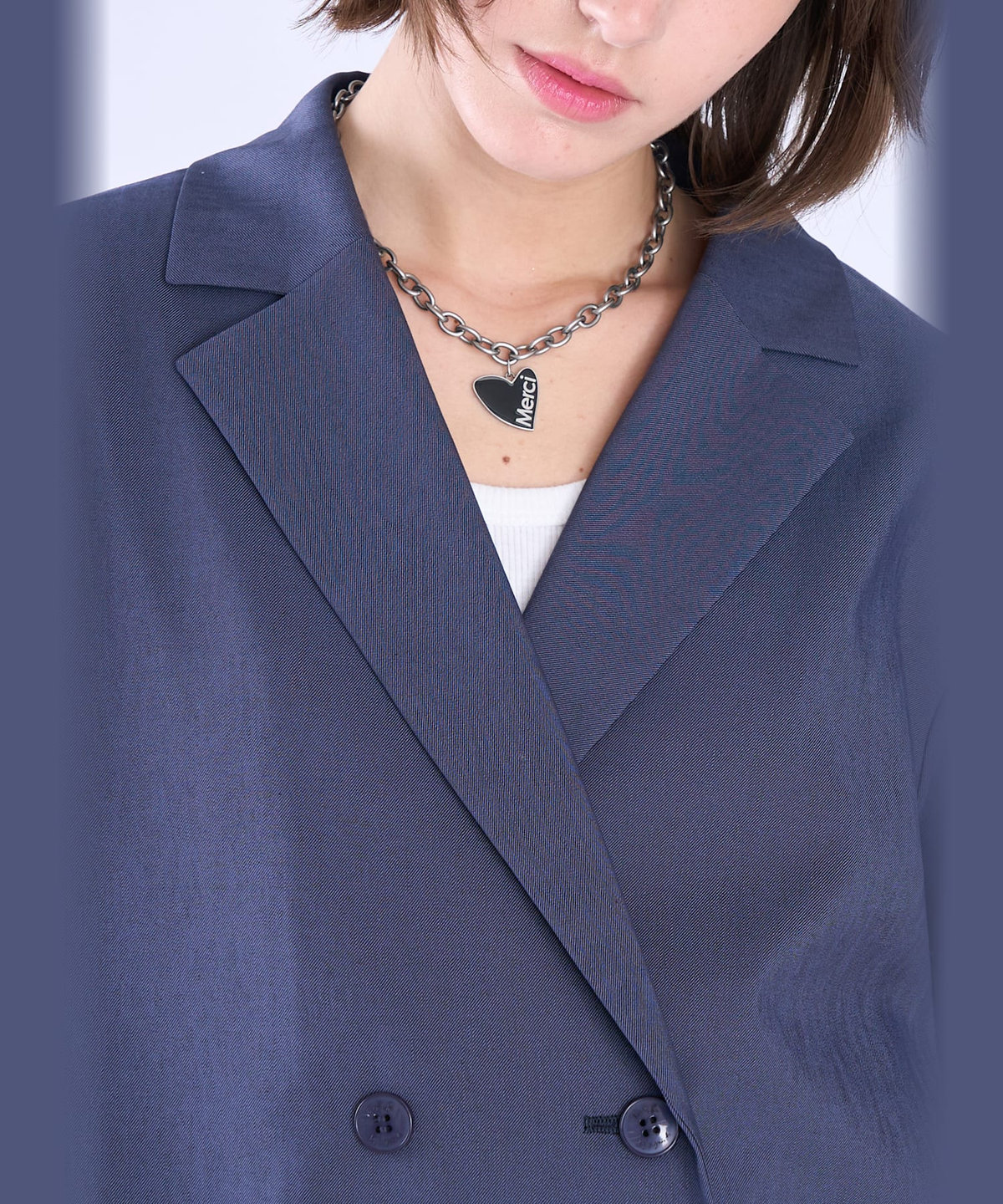 To b. by agnès b. ダブルテーラード ジャケット ネイビー