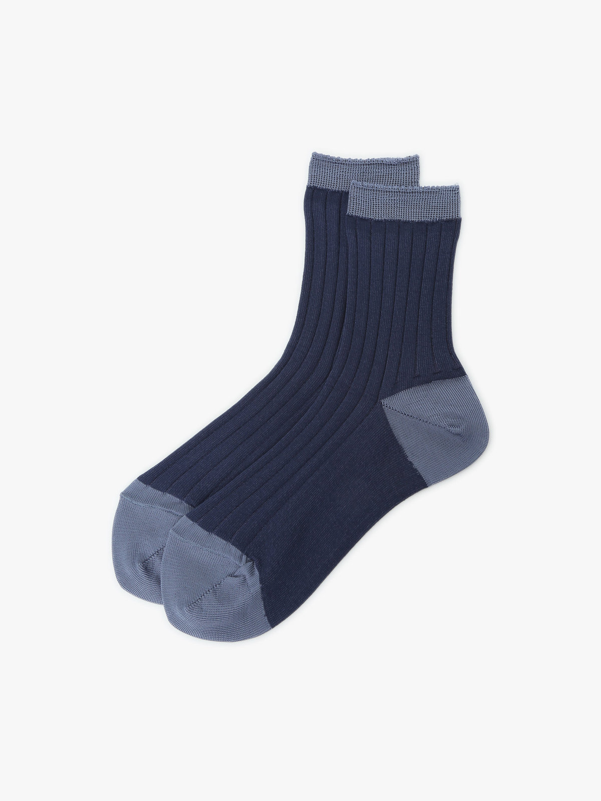 To b. by agnès b. バイカラー ソックス ブルー