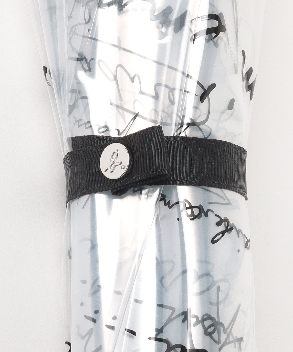 FEMME ウィメンズ メッセージ柄 ビニール長傘 ブラック