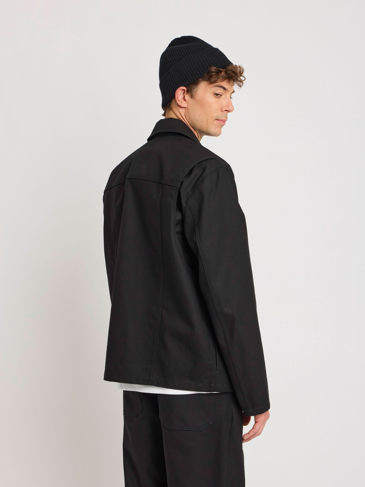 HOMME メンズ メンズ コットン オーバーシャツ ブラック