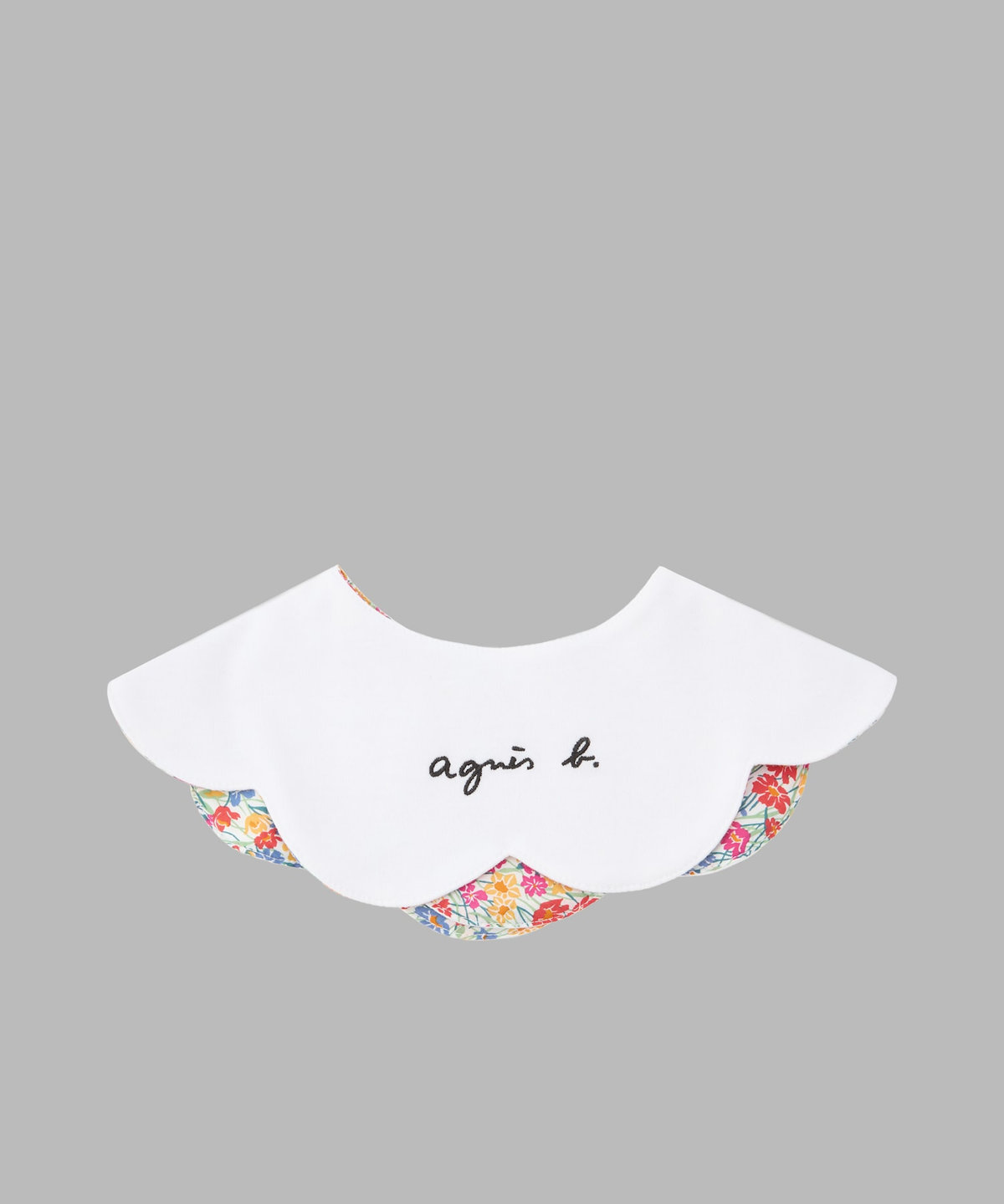 ENFANT ベビー ベビー フラワープリント ロゴ刺繍 コットン リバーシブル スタイ レッド