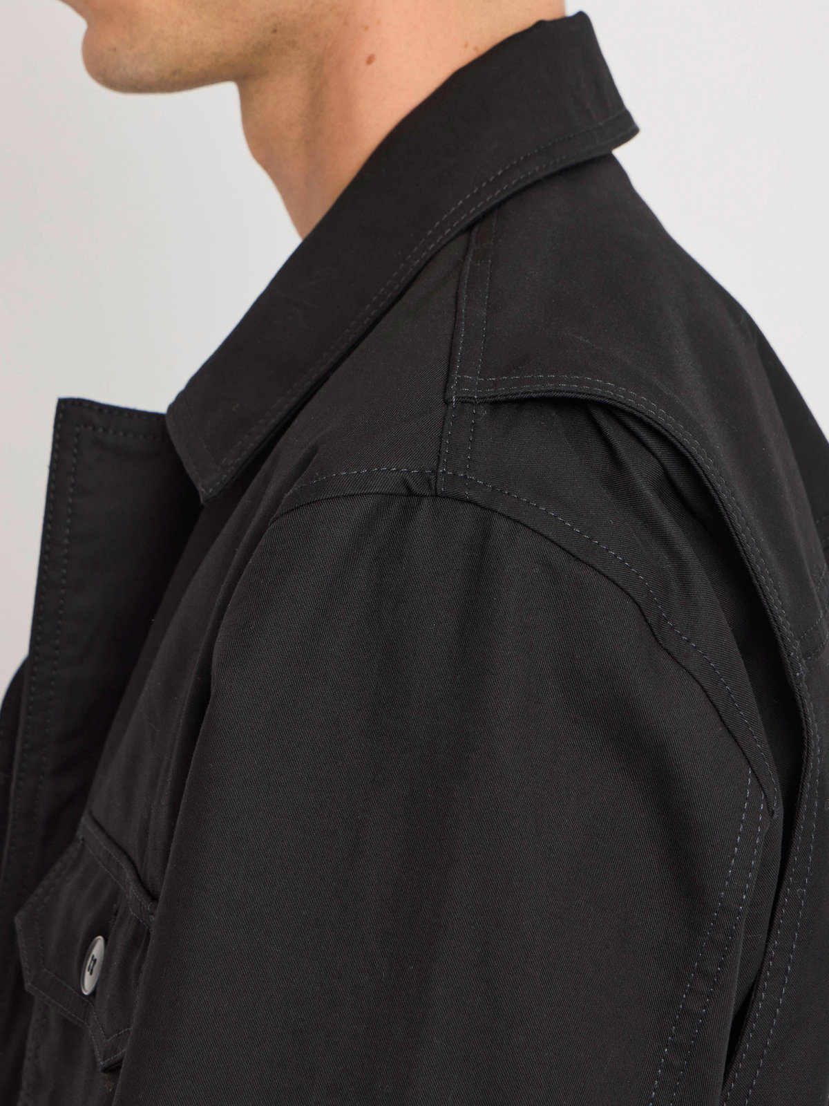 HOMME メンズ メンズ コットン オーバーシャツ ブラック