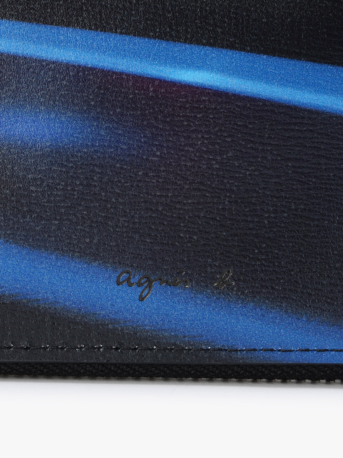 VOYAGE メンズ バッグ＆ウォレット 【Outlet】フォトプリント レザー ラウンドジップ 二つ折り  ウォレット ZAH04A-01 ブラック