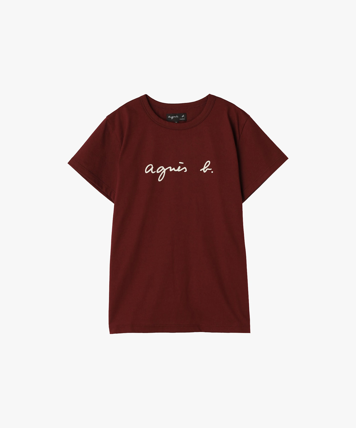FEMME ウィメンズ ロゴプリント コットン 半袖Tシャツ "Brando" ボルドー