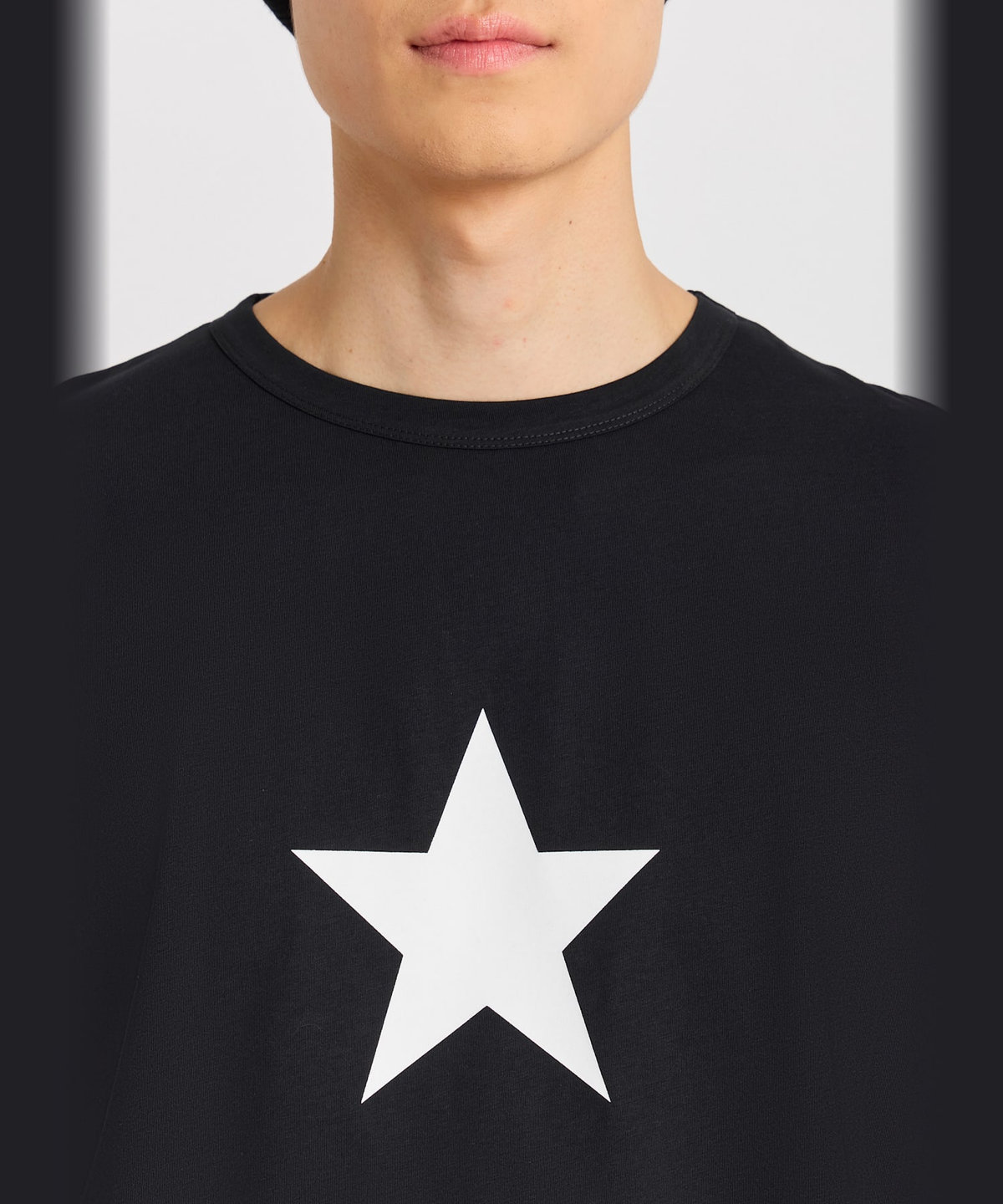 HOMME メンズ メンズ アイコニック プリント コットン 半袖 Tシャツ "Etoile" ブラック