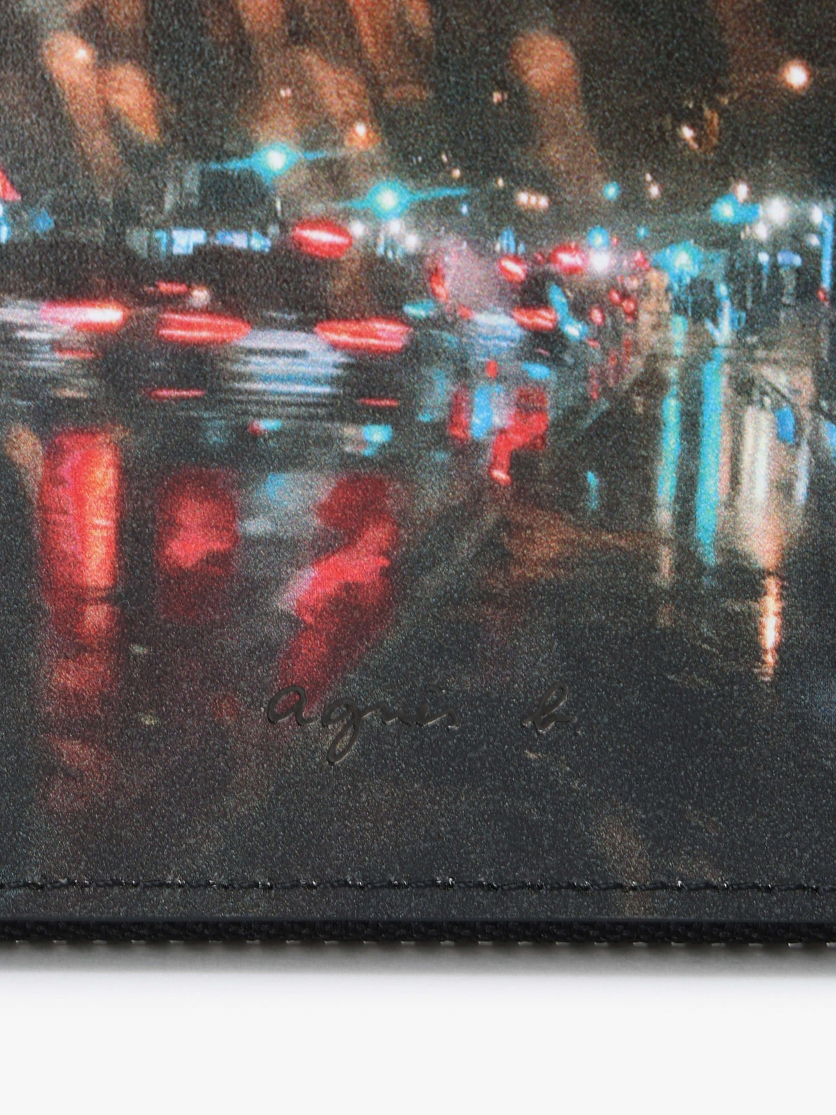 VOYAGE メンズ バッグ＆ウォレット 【Outlet】フォトプリント レザー ラウンドジップ 二つ折り  ウォレット ZAH04A-01 ブラック