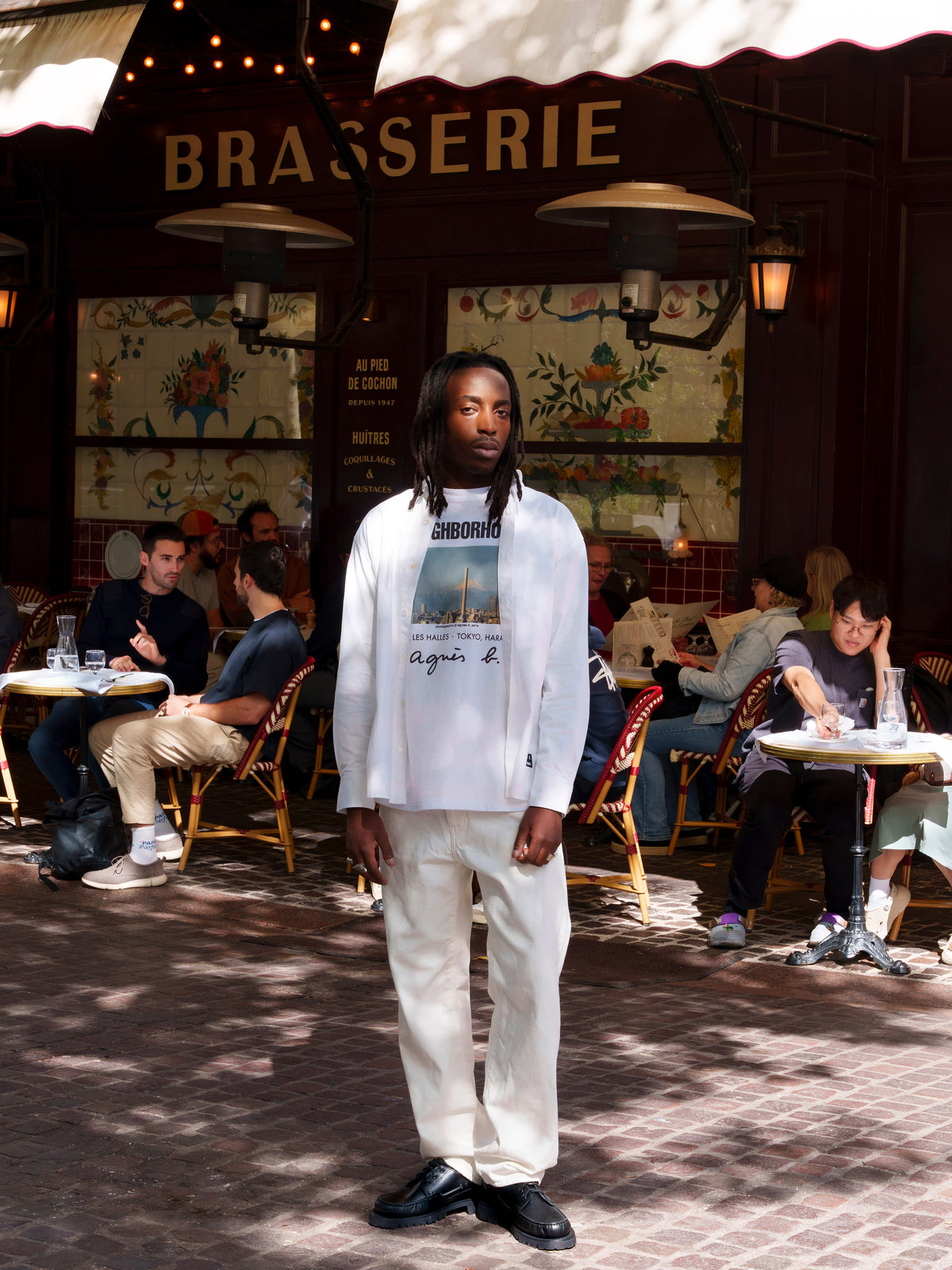 HOMME メンズ agnes b. x NH ウェスタンシャツ ホワイト