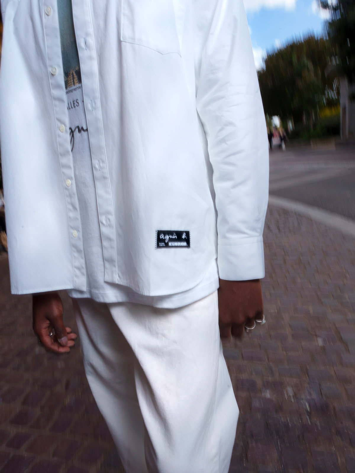 HOMME メンズ agnes b. x NH ウェスタンシャツ ホワイト