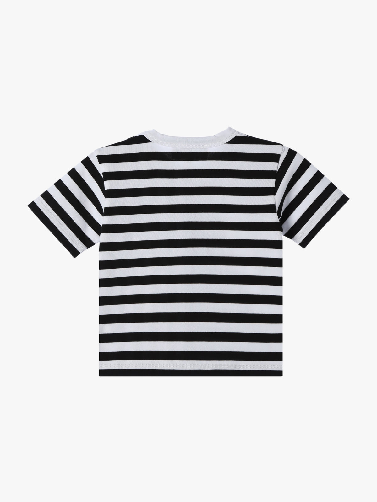 ENFANT ベビー ベビー 細ボーダー コットン 半袖 Tシャツ Lezard ホワイト×ブラック