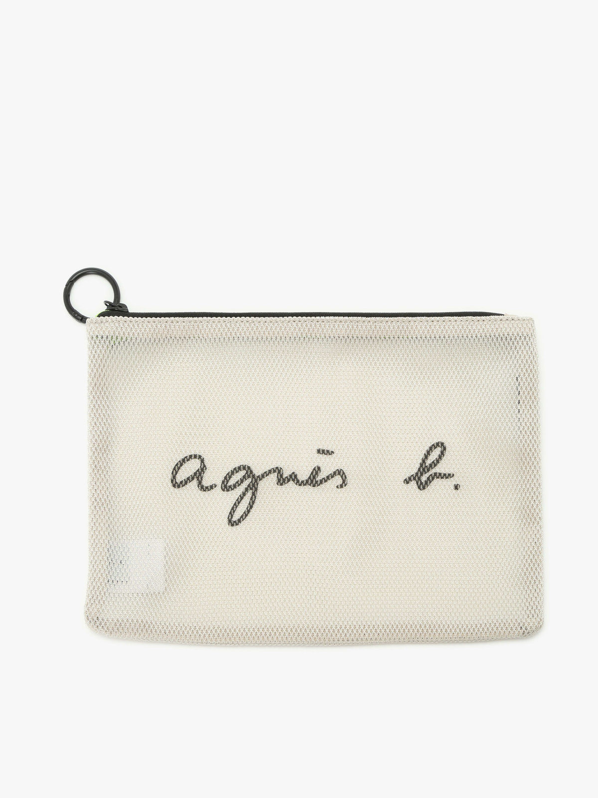 VOYAGE メンズ バッグ＆ウォレット ロゴ ナイロン ミディアム ポーチ ZAH03-01 オフホワイト