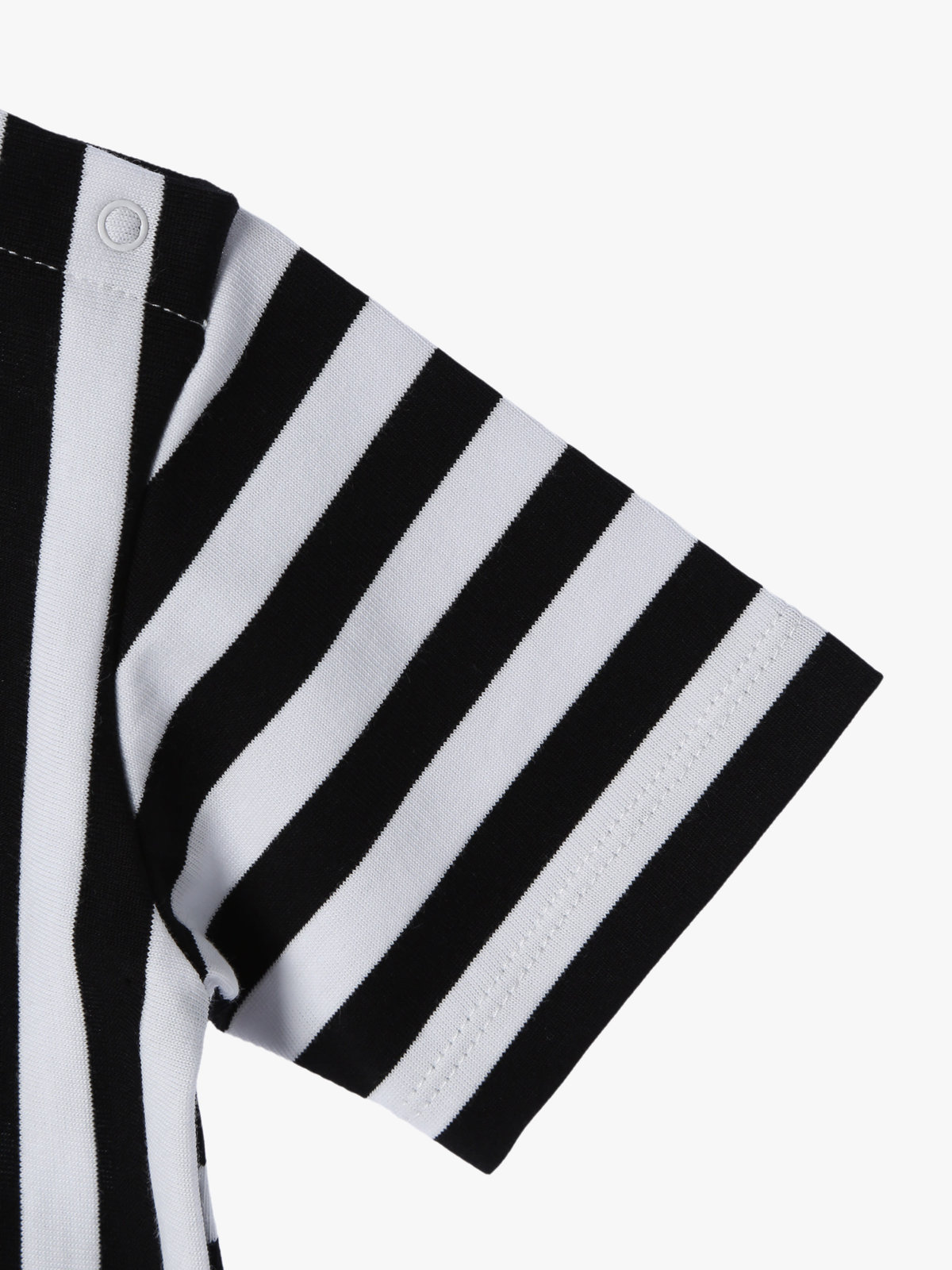 ENFANT ベビー ベビー 細ボーダー コットン 半袖 Tシャツ Lezard ホワイト×ブラック