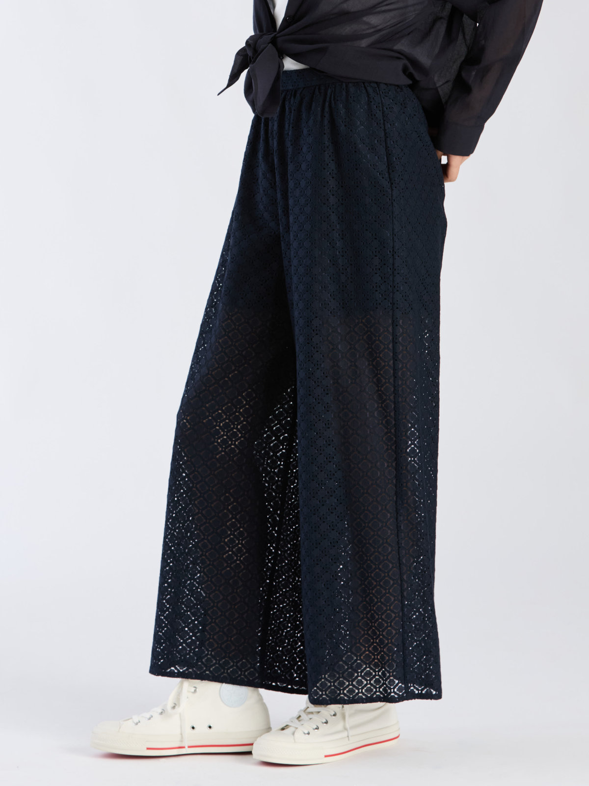 To b. by agnès b. 【Outlet】オプティカルレースパンツ ネイビー