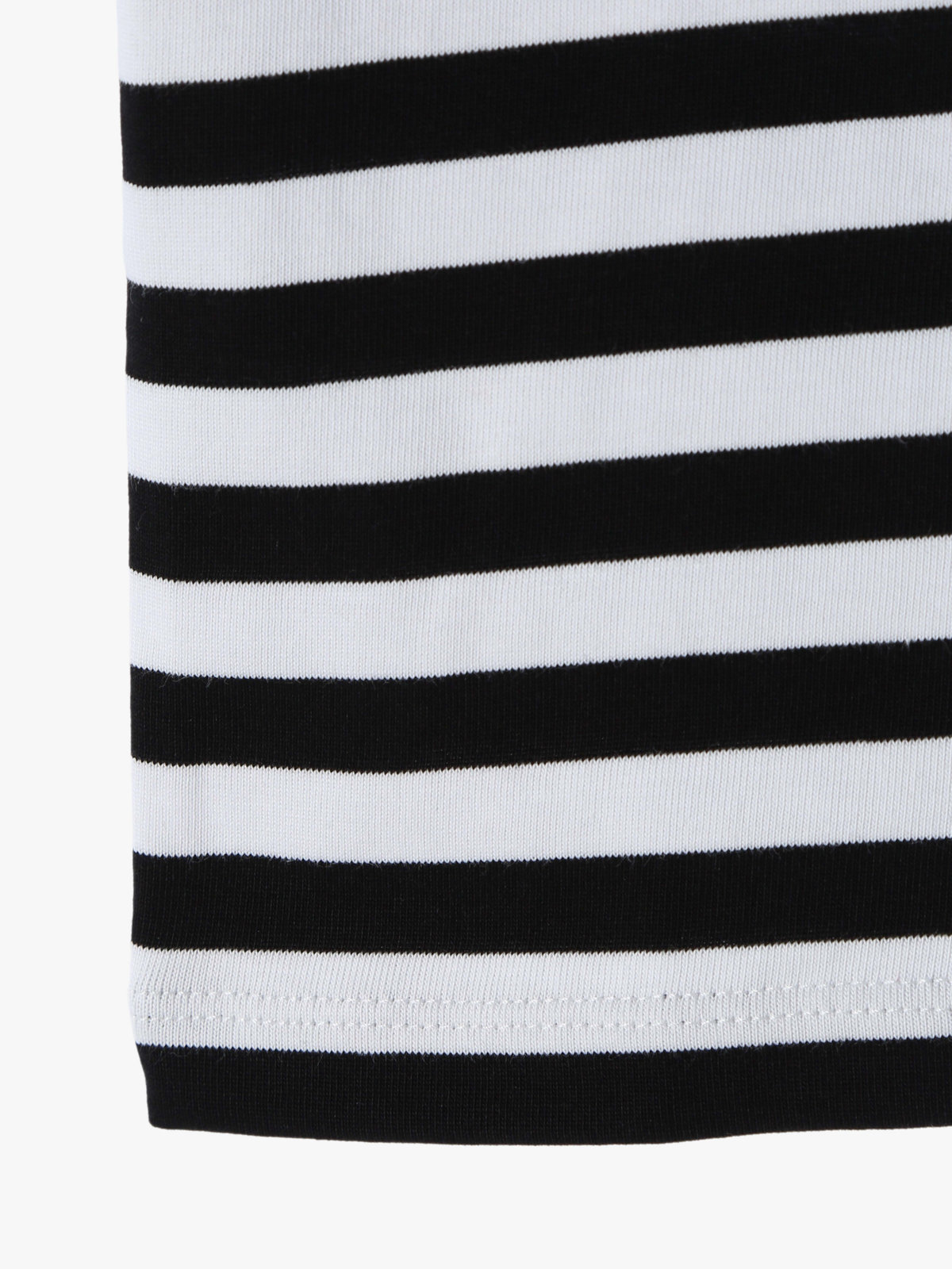 ENFANT ベビー ベビー 細ボーダー コットン 半袖 Tシャツ Lezard ホワイト×ブラック