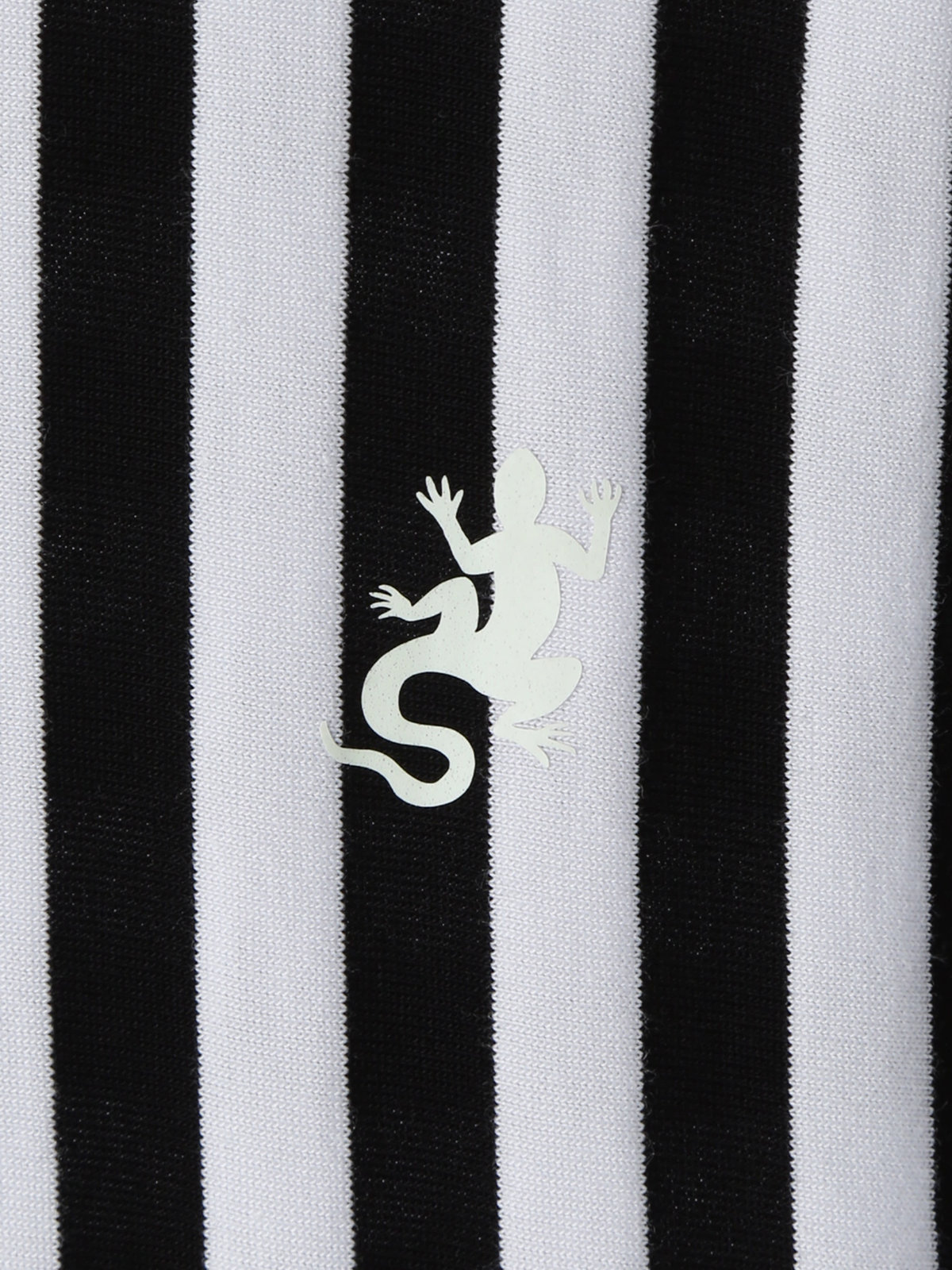 ENFANT ベビー ベビー 細ボーダー コットン 半袖 Tシャツ Lezard ホワイト×ブラック