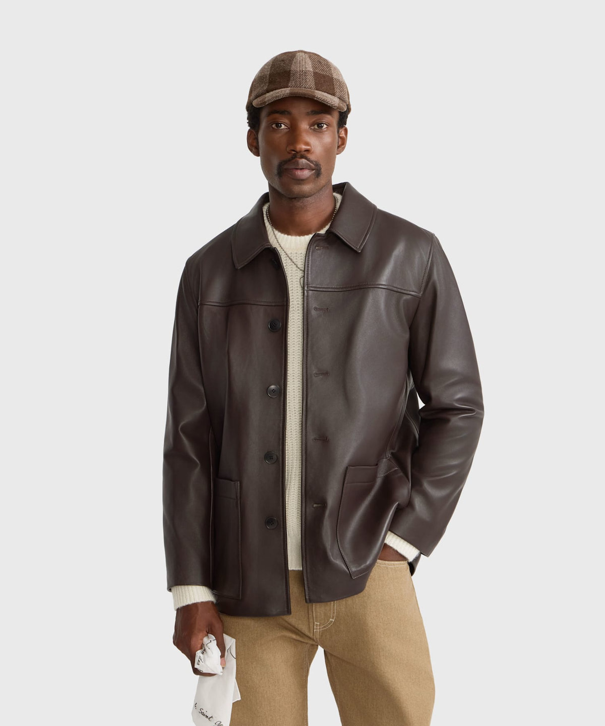 HOMME メンズ メンズ ショルダーボタン 長袖 ニットプルオーバー アイボリー