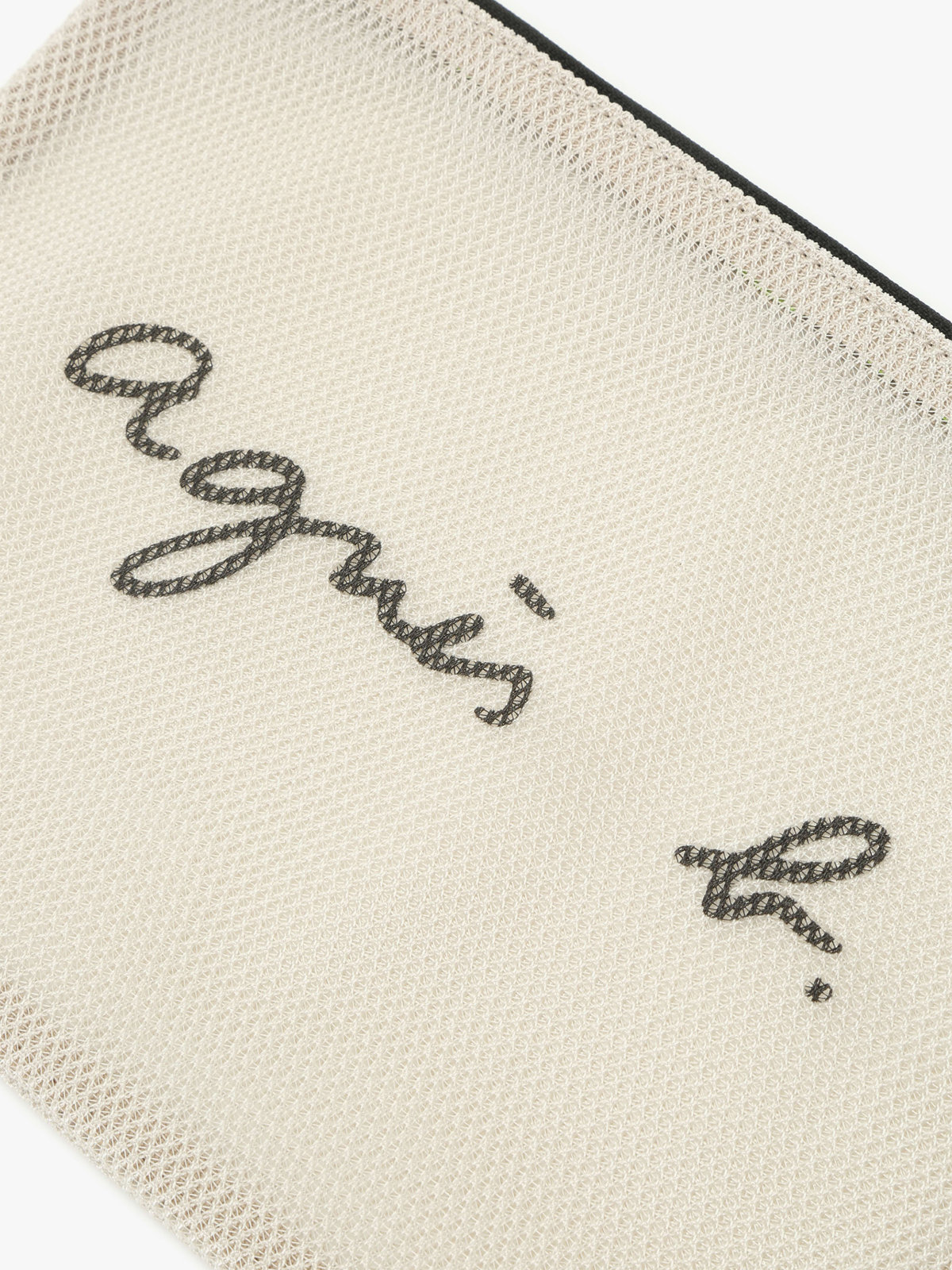 VOYAGE メンズ バッグ＆ウォレット ロゴ ナイロン ミディアム ポーチ ZAH03-01 オフホワイト