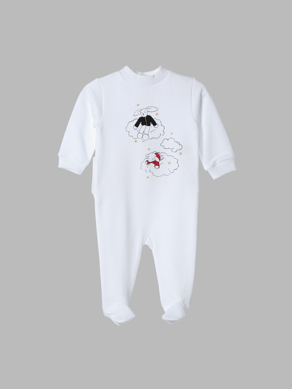 ENFANT ベビー ベビー コットン ロンパース "Doudou nuages" ホワイト