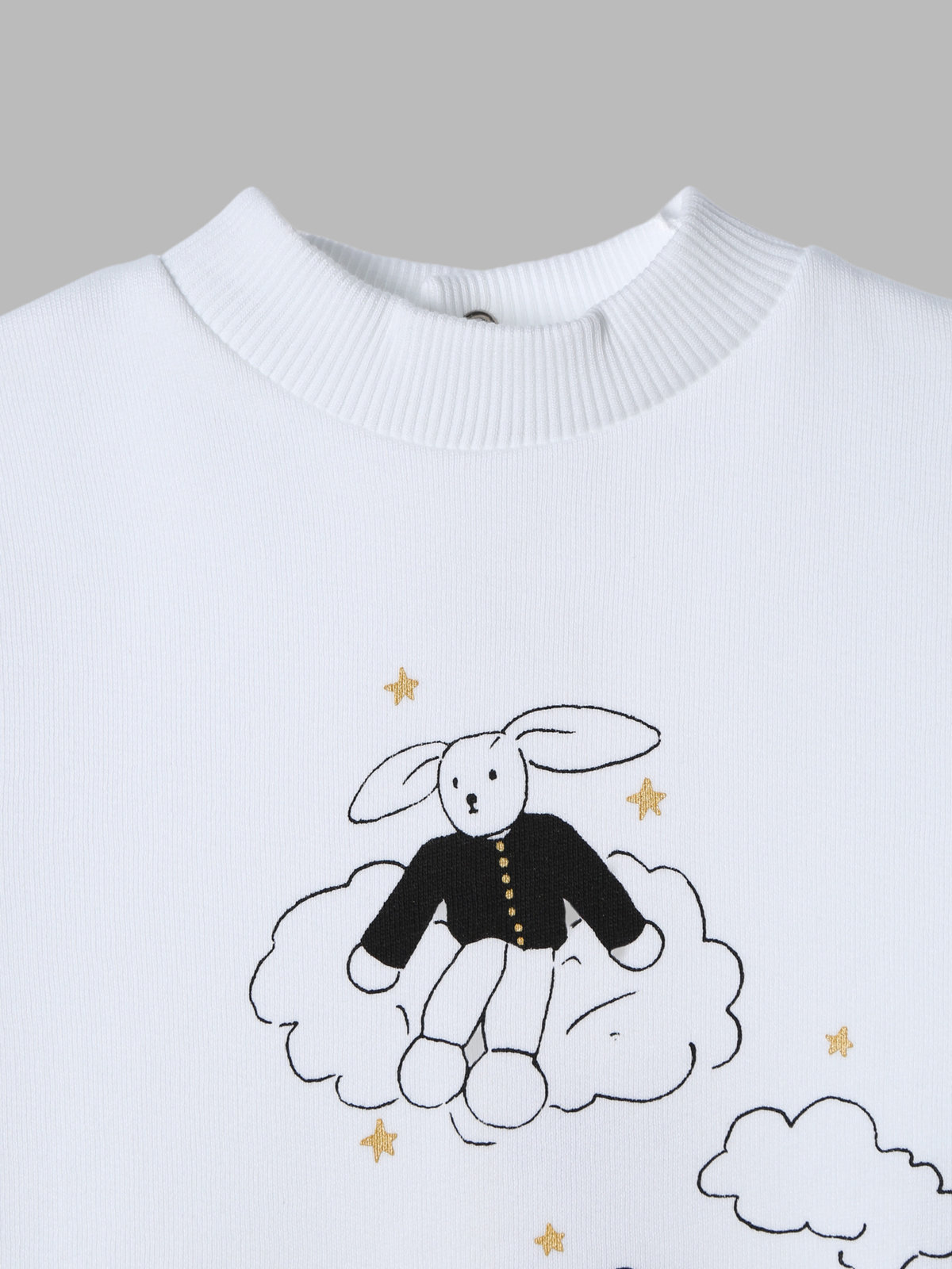 ENFANT ベビー ベビー コットン ロンパース "Doudou nuages" ホワイト