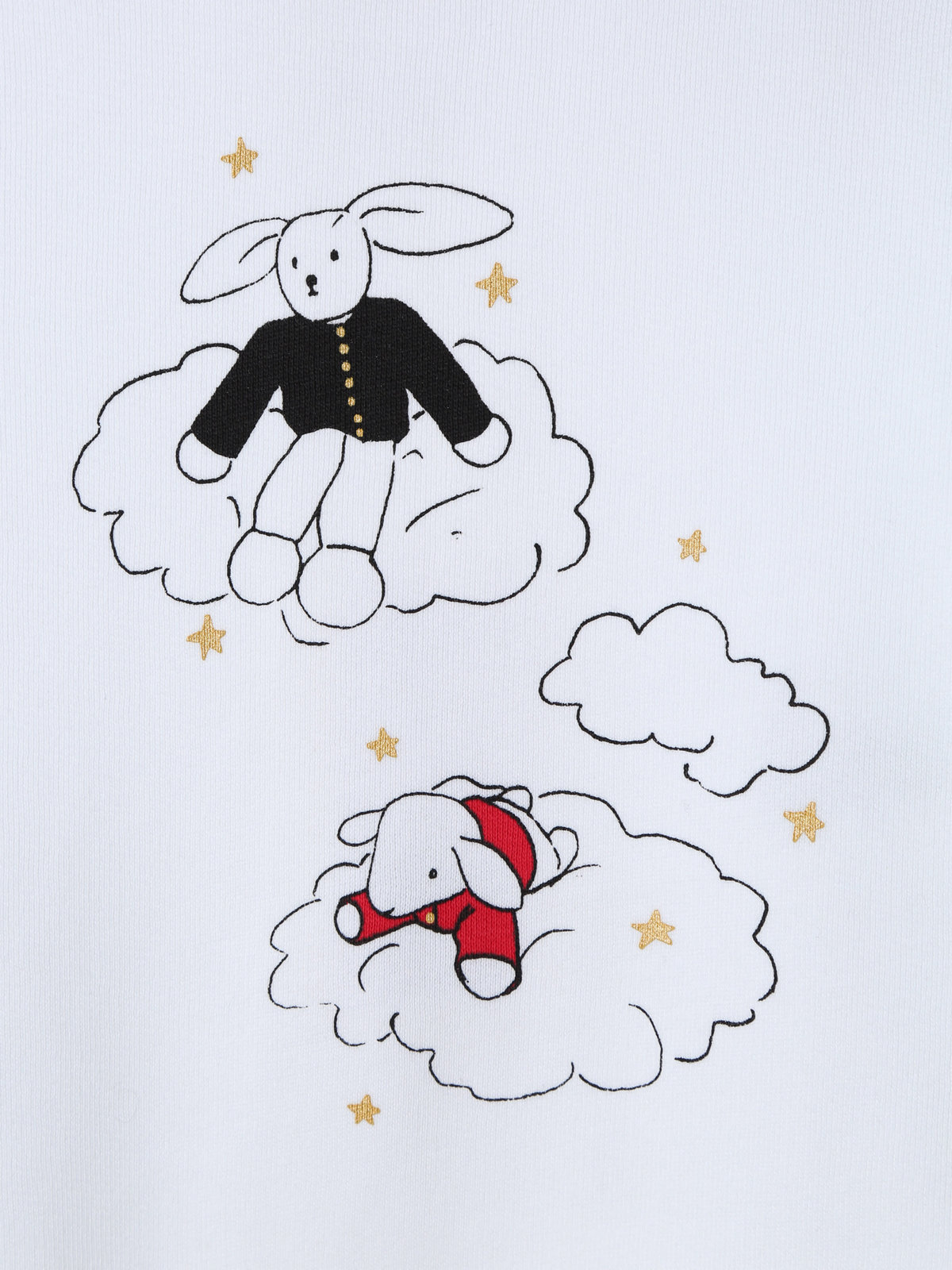ENFANT ベビー ベビー コットン ロンパース "Doudou nuages" ホワイト