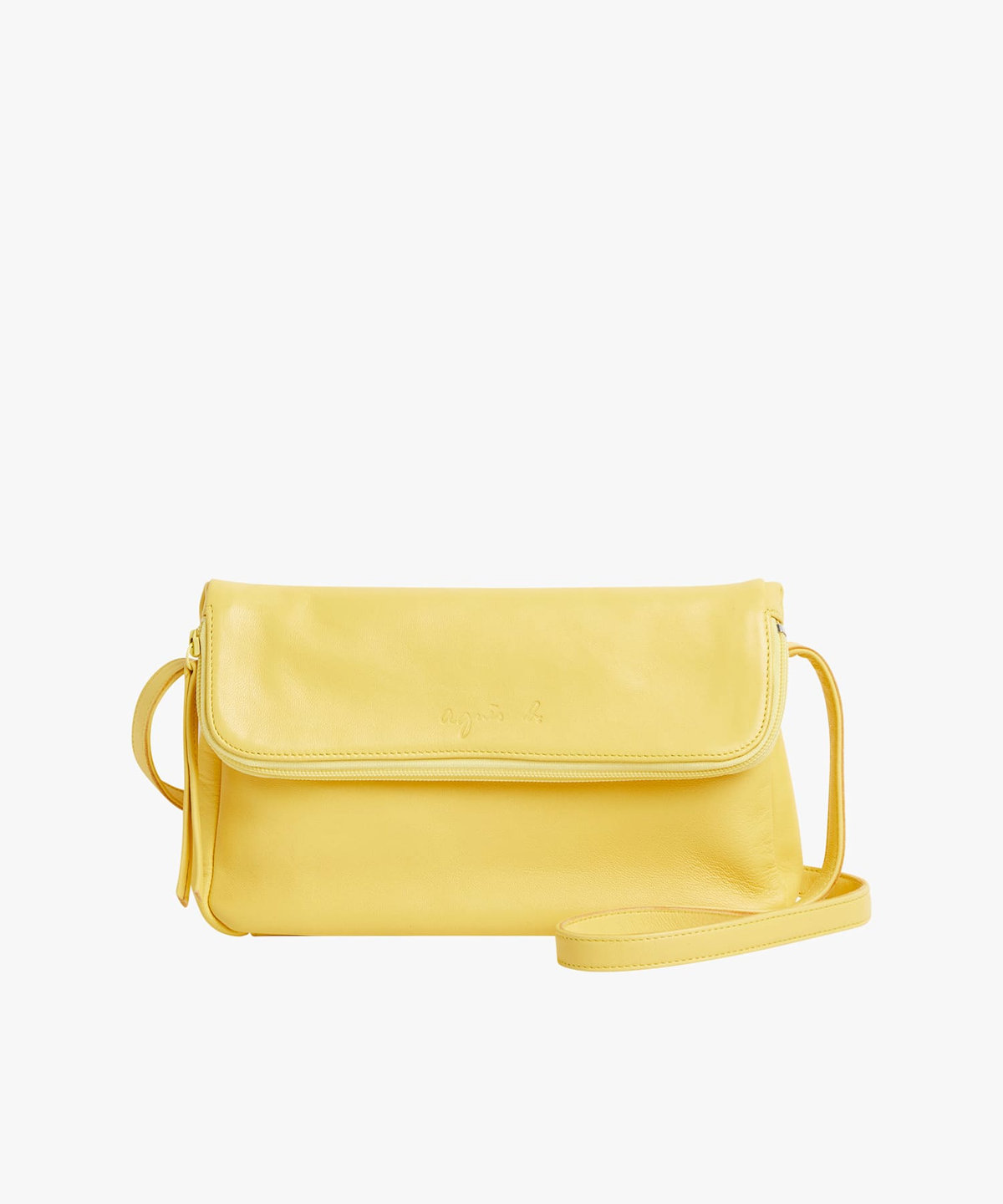 FEMME ウィメンズ ラムスキンレザー ショルダーバッグ "Asya" イエロー
