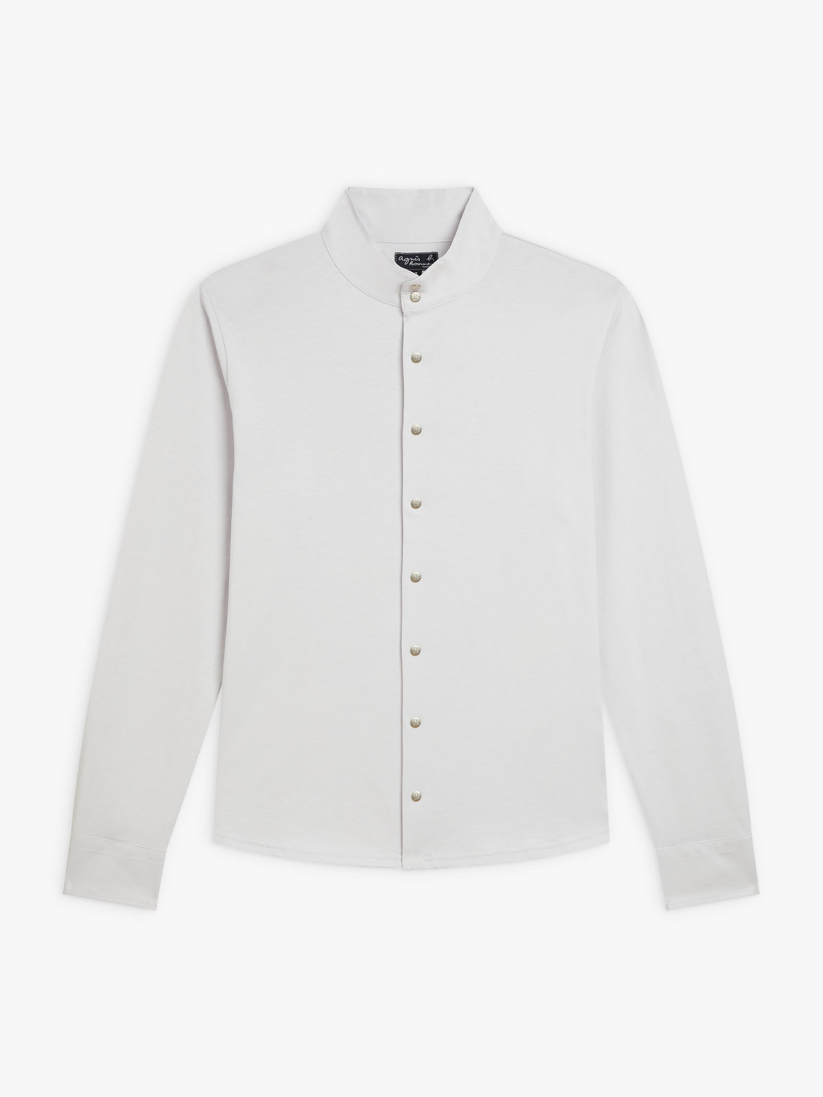 HOMME メンズ メンズ コットン 長袖 ハイネック シャツ ”Romeo” グレー系その他