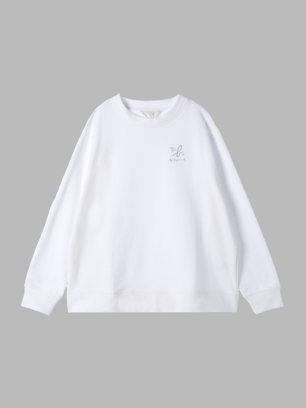 To b. by agnès b. 【Outlet】ロゴ刺繍 オーバーサイズ ボーイズスウェット ホワイト