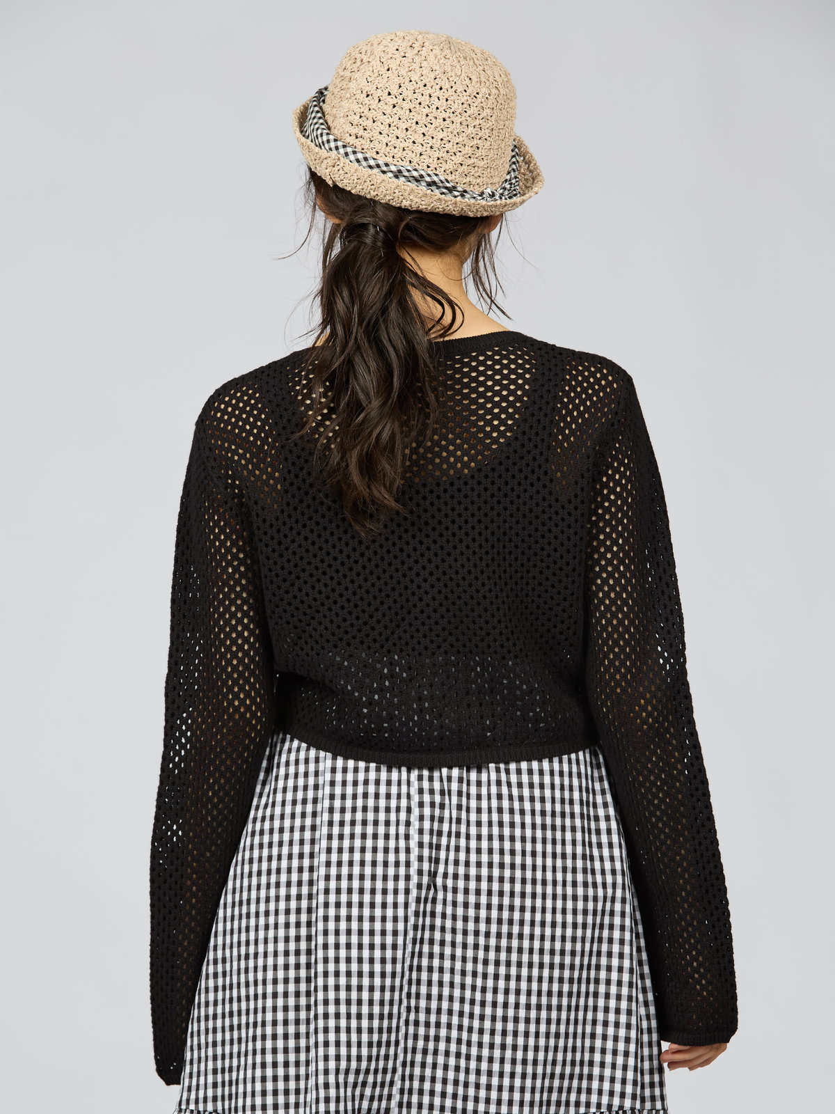 To b. by agnès b. 【Outlet】メッシュニットボレロ ブラック