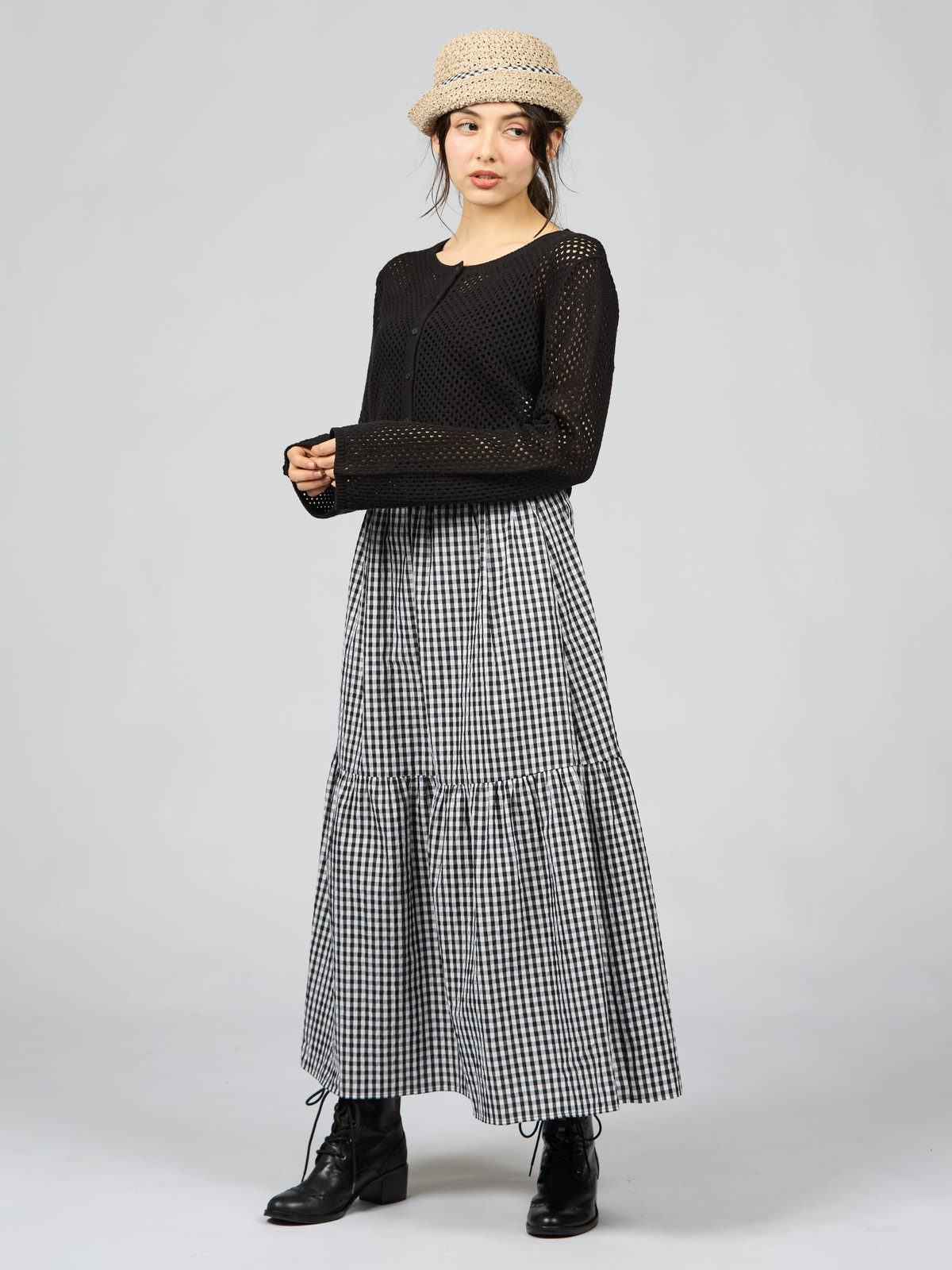 To b. by agnès b. 【Outlet】メッシュニットボレロ ブラック