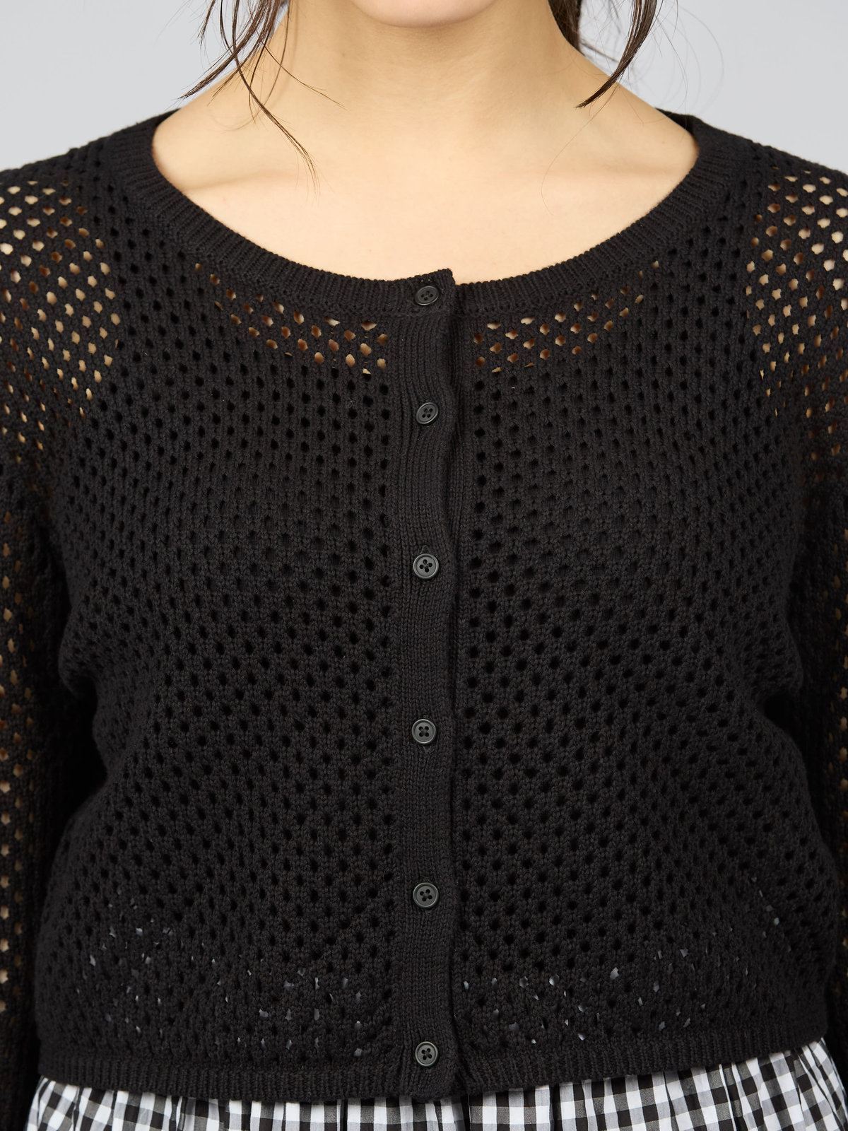 To b. by agnès b. 【Outlet】メッシュニットボレロ ブラック