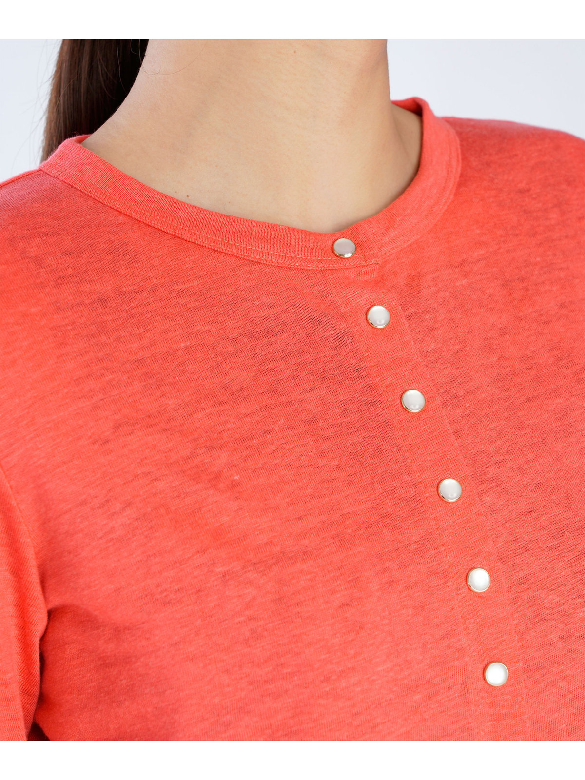 FEMME ウィメンズ リネン 長袖 カーディガンプレッション "Le Petit" ピンク