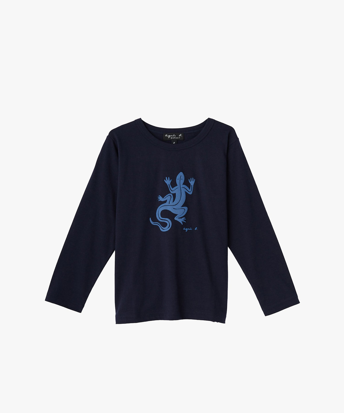 ENFANT ユニセックス キッズ ロゴ アイコニック プリント コットン 長袖 Tシャツ "Lezard" ブルー系その他