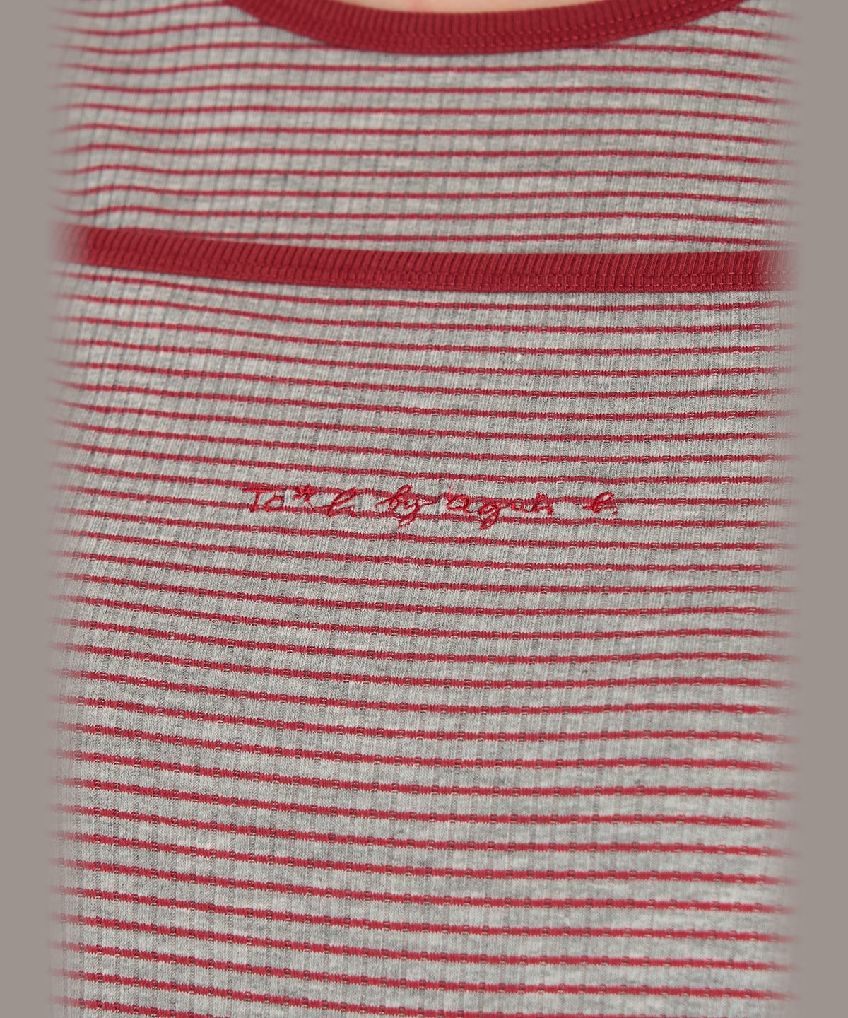 To b. by agnès b. ボーダー キャミソール＆Tシャツ グレー