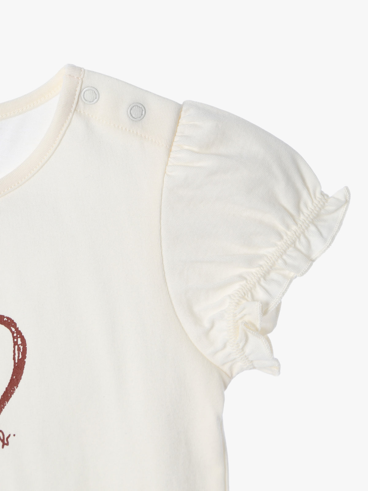 ENFANT ベビー ベビー ハートプリント コットン 半袖 Tシャツ ホワイト