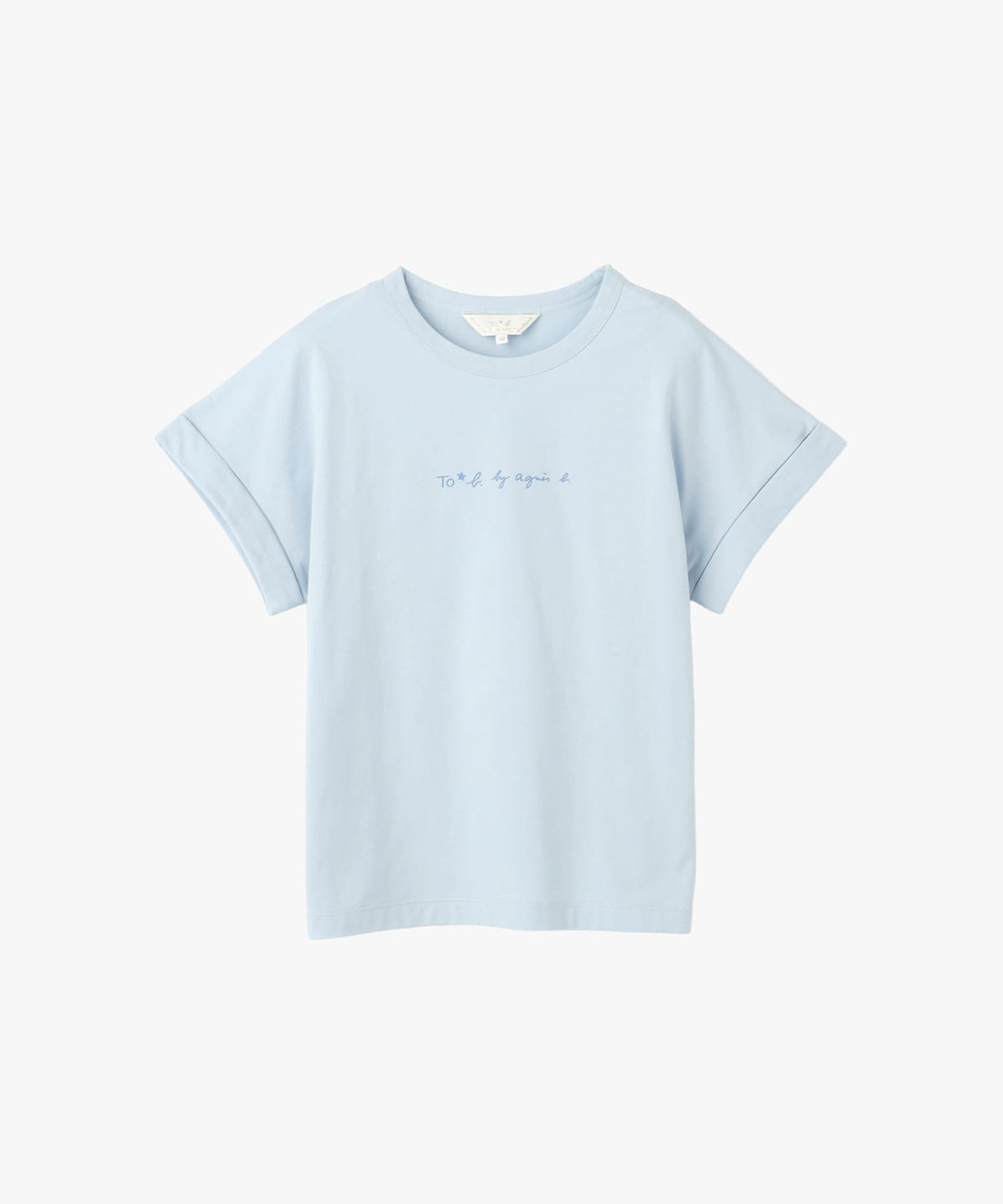 To b. by agnès b. ロゴ プリント コットン マカロン Tシャツ ブルー