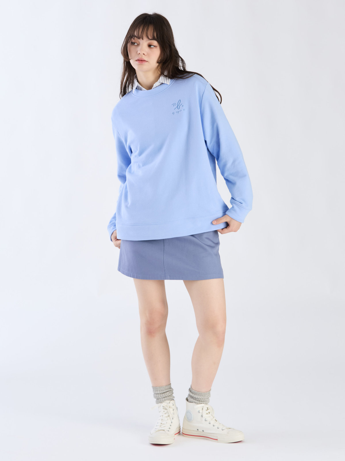 To b. by agnès b. 【Outlet】ロゴボーイズスウェット ブルー